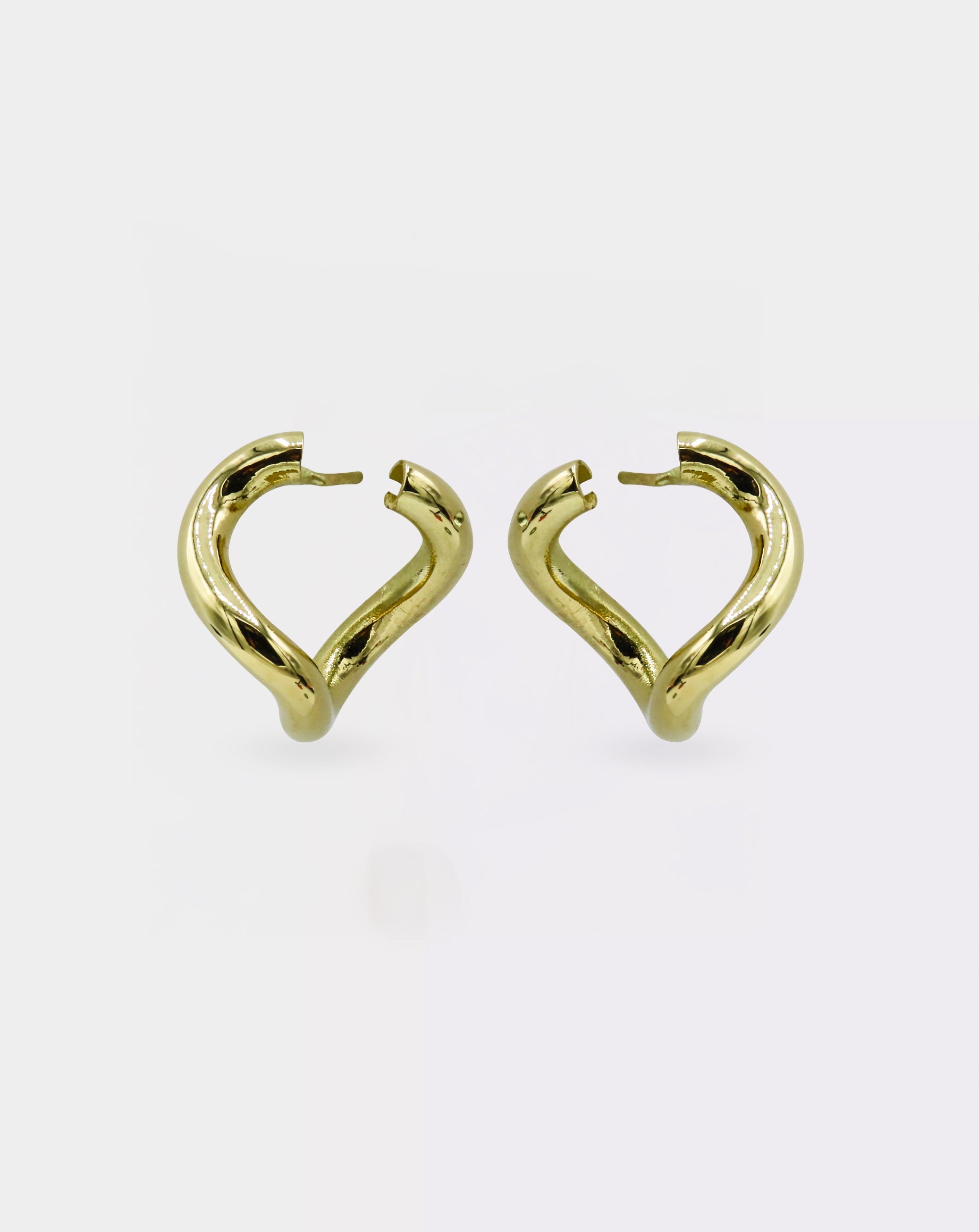 18K Gold chainlink Earrings Open