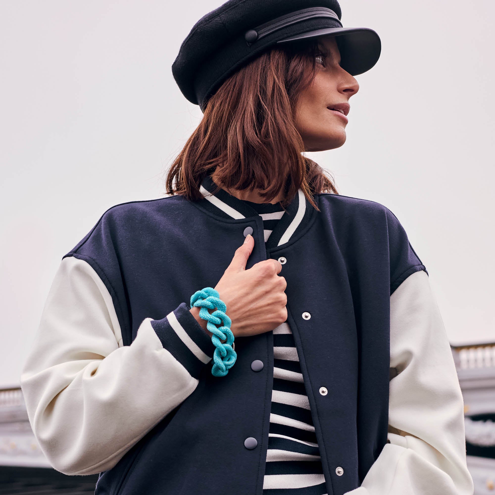 Galuchat - Azure Blue - Gold plated