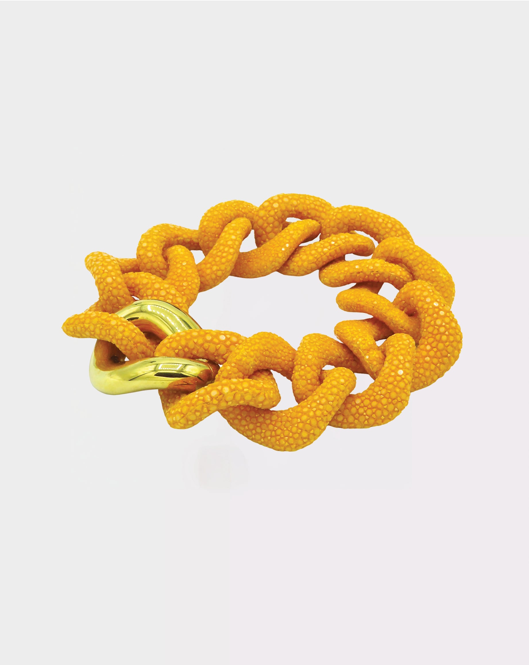 Galuchat - Amber Yellow - Gold plated