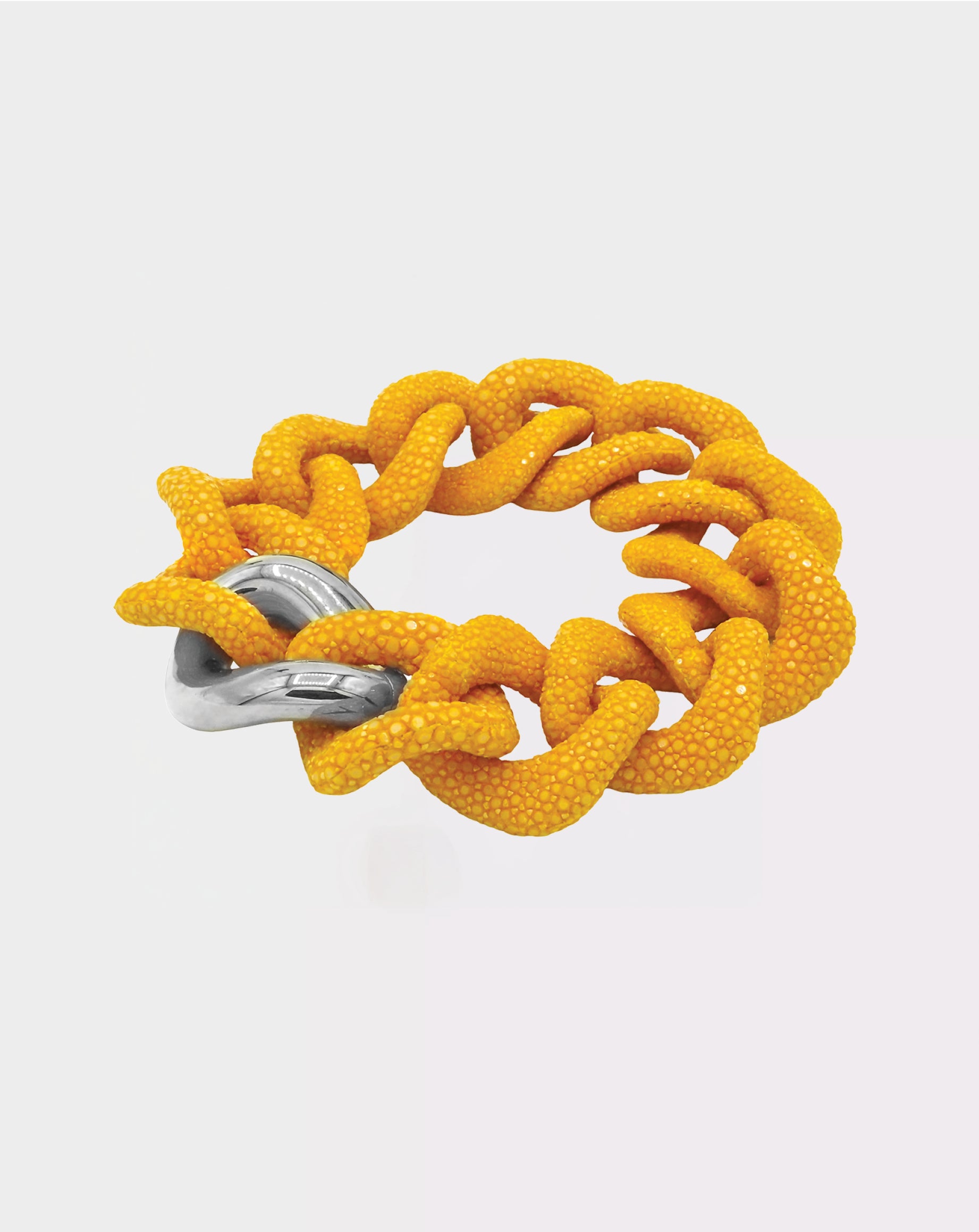 Galuchat - Amber Yellow - Gold plated