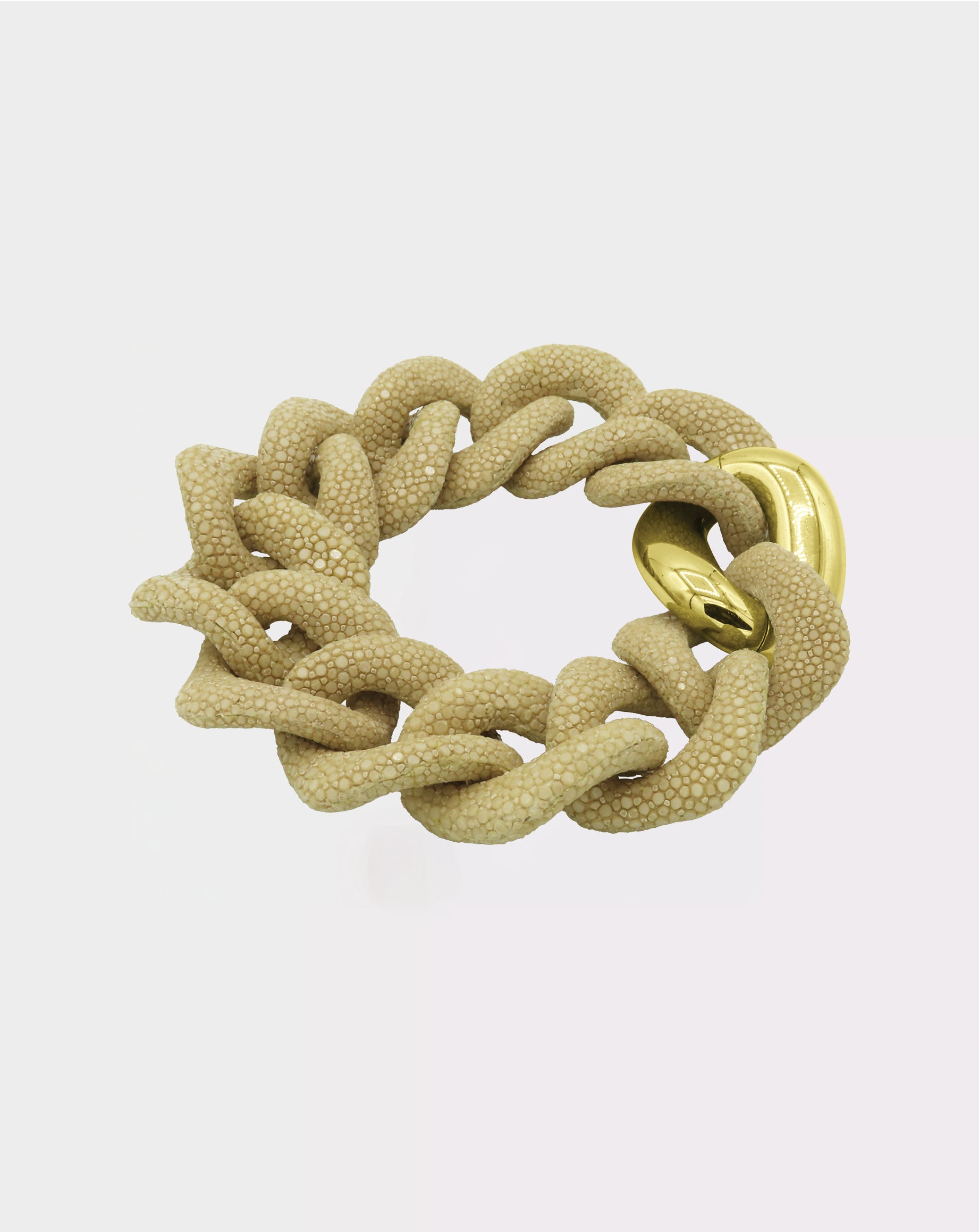 Galuchat - Beige - Gold plated