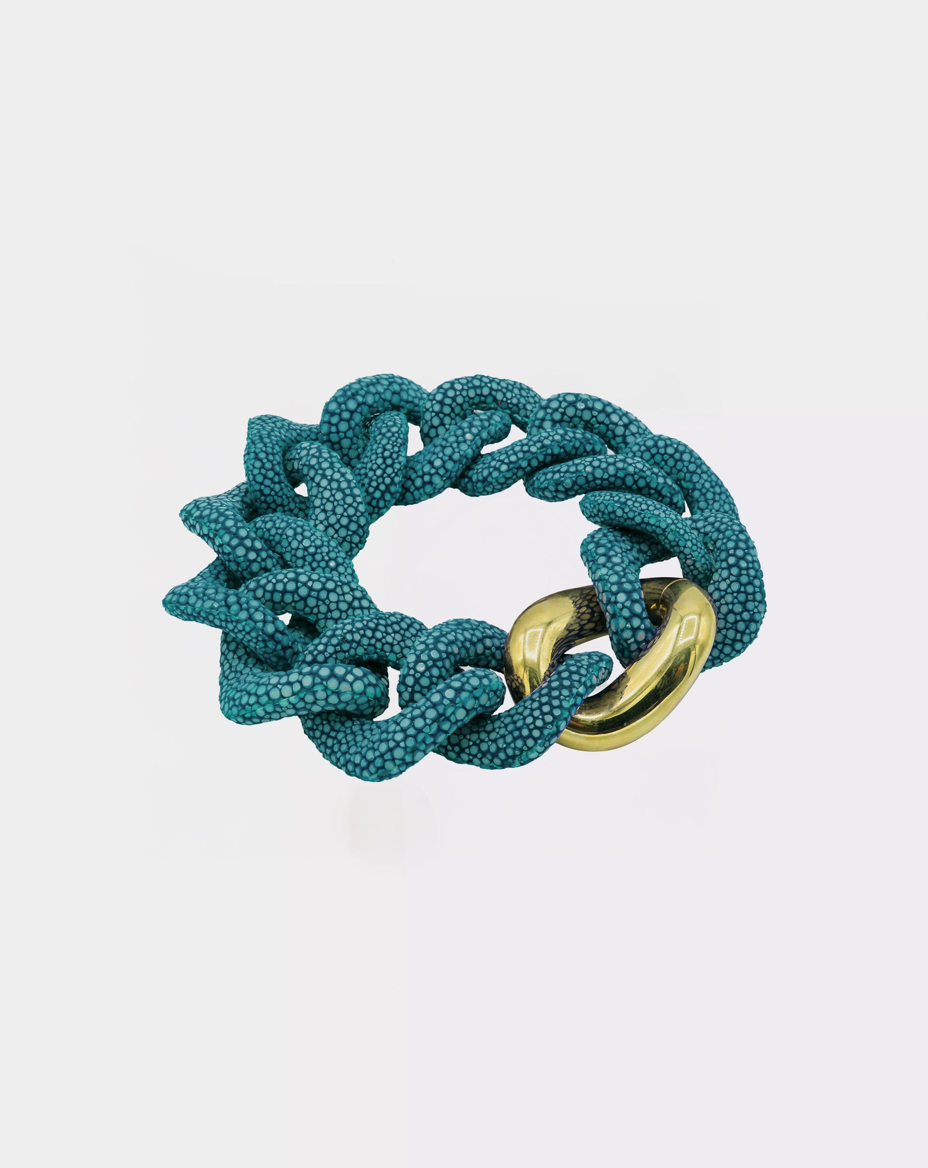 Galuchat - Ocean Blue - Gold plated