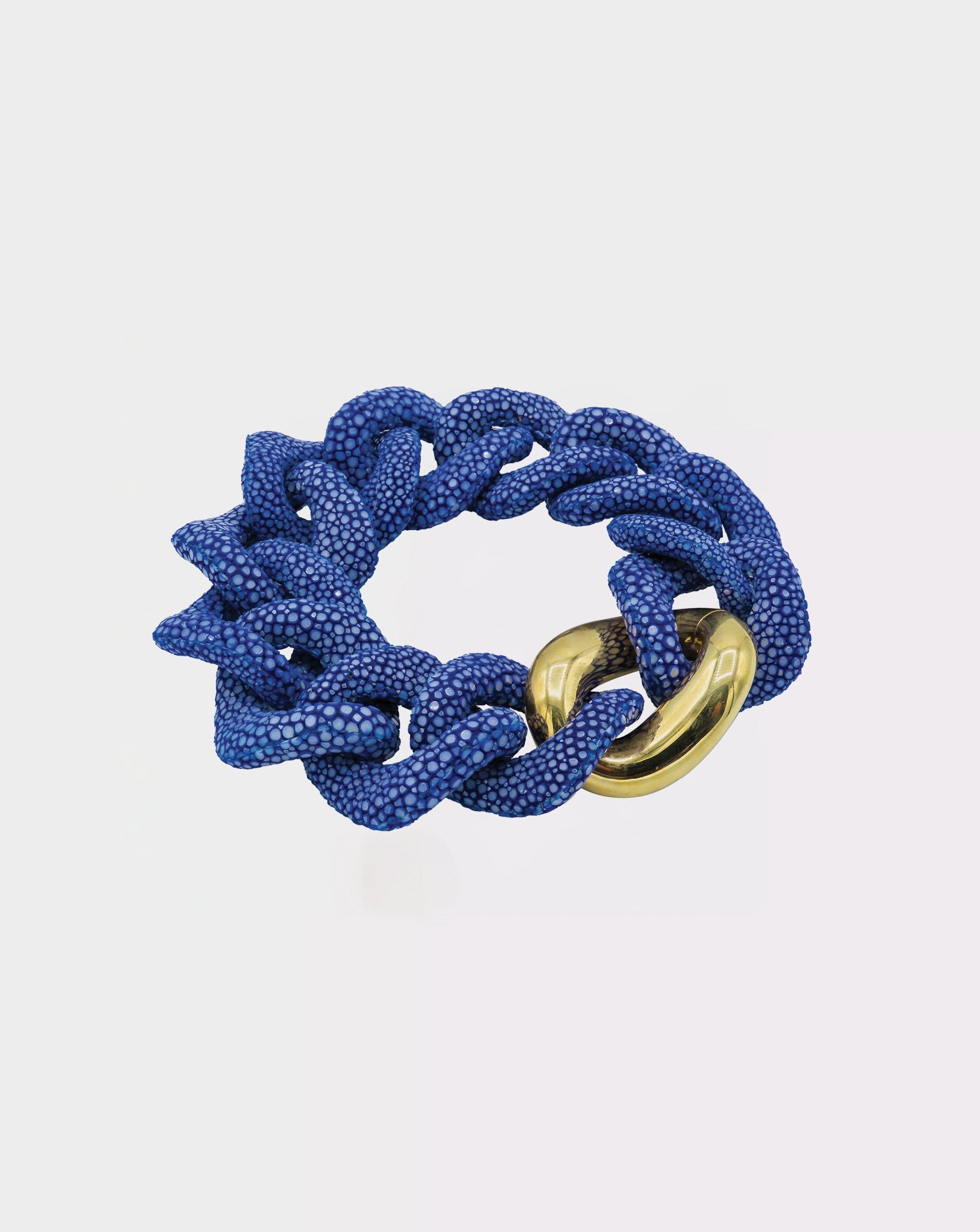 Galuchat - Royal blue - Gold plated