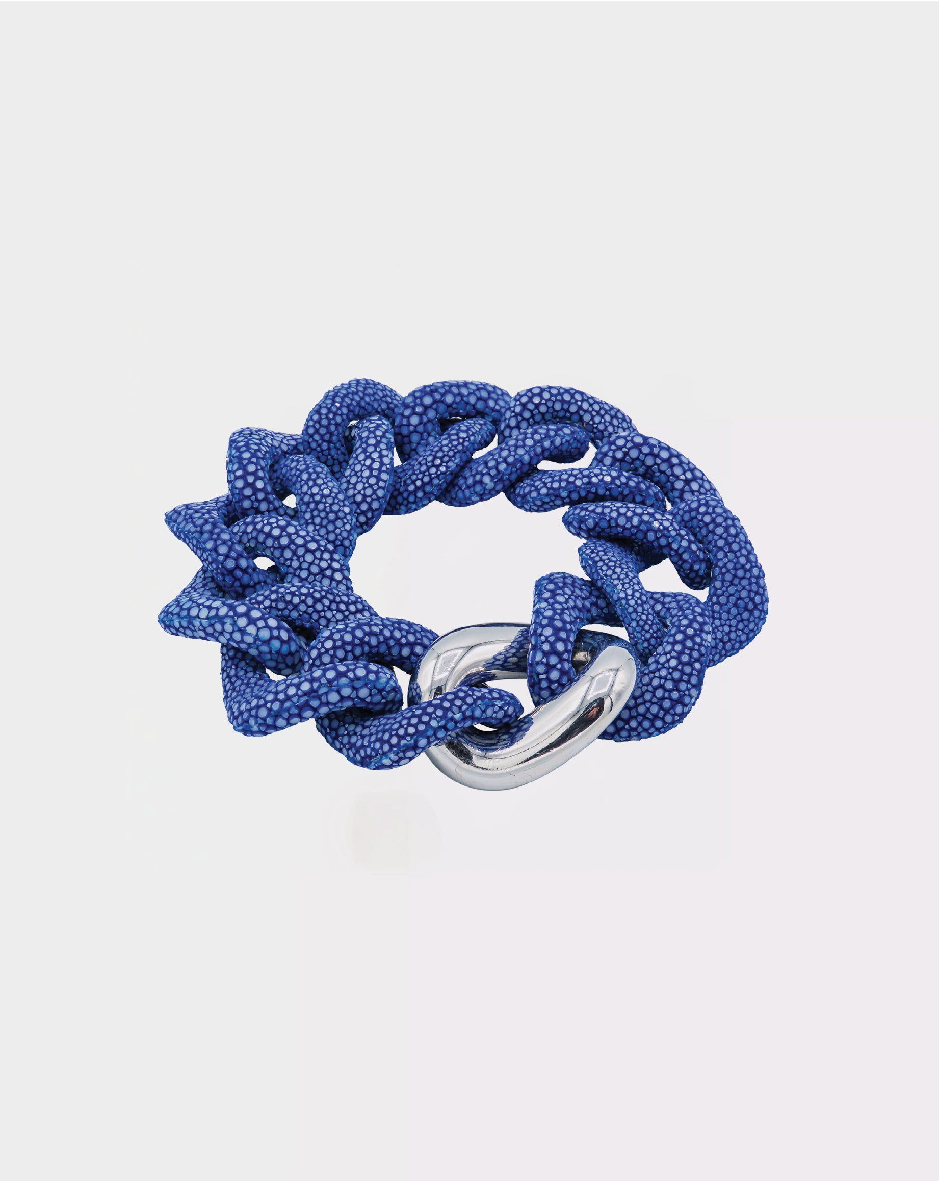 Galuchat - Royal blue - Gold plated