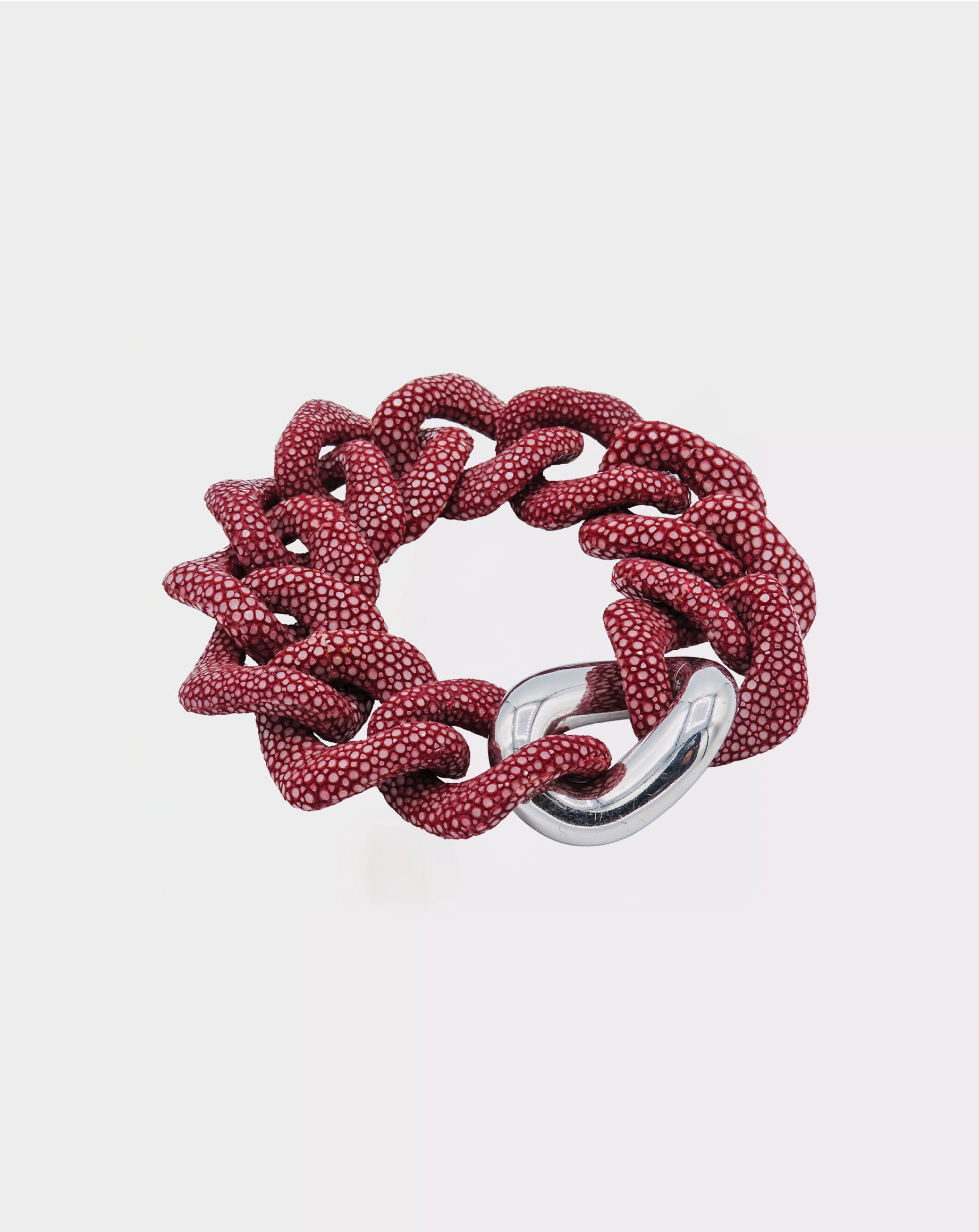Galuchat - Garnet - Gold plated
