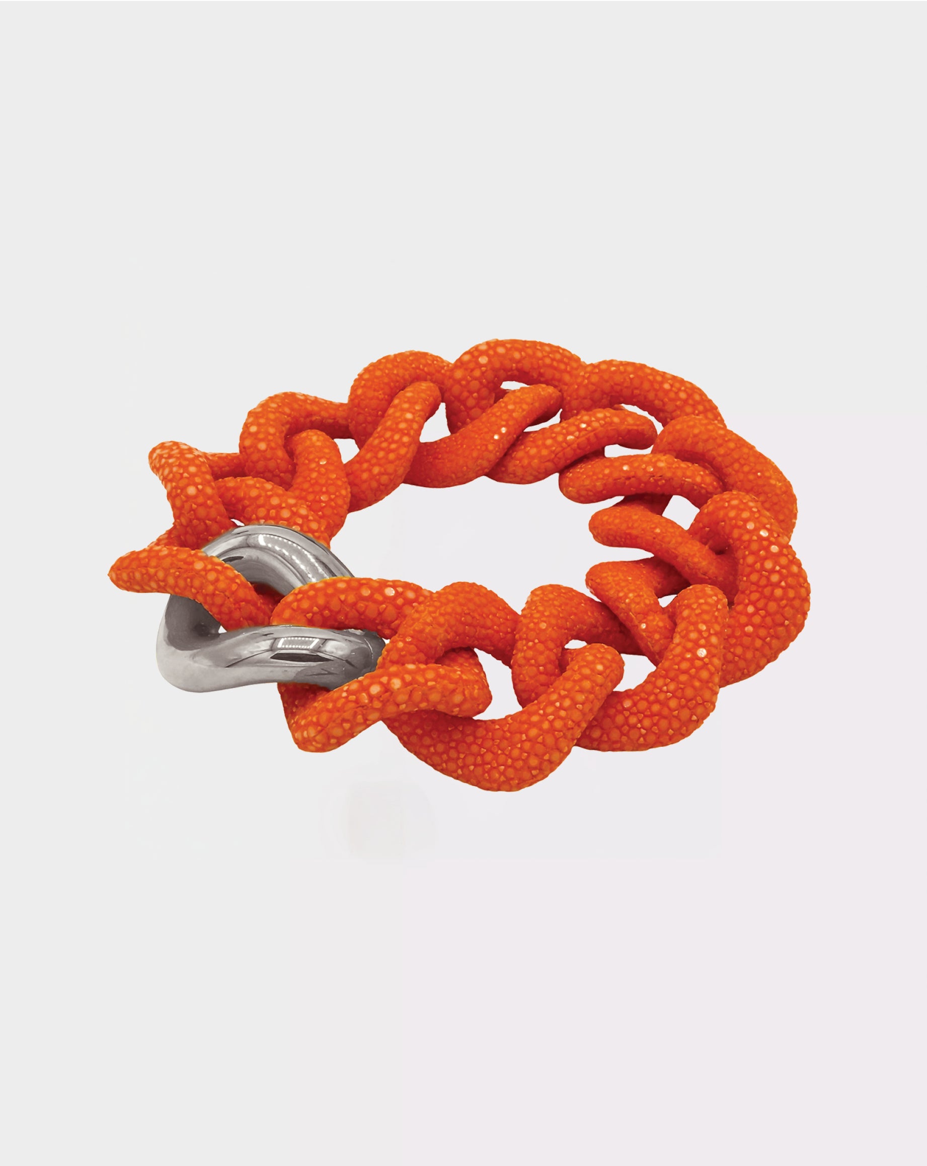 Galuchat - Bright Orange - Gold plated