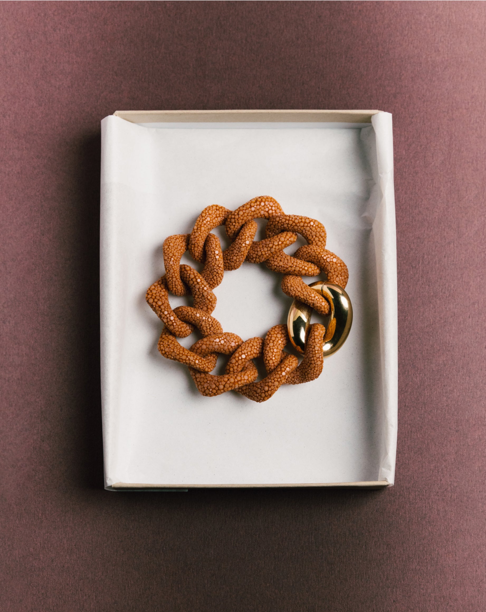 Galuchat - Caramel - Gold plated