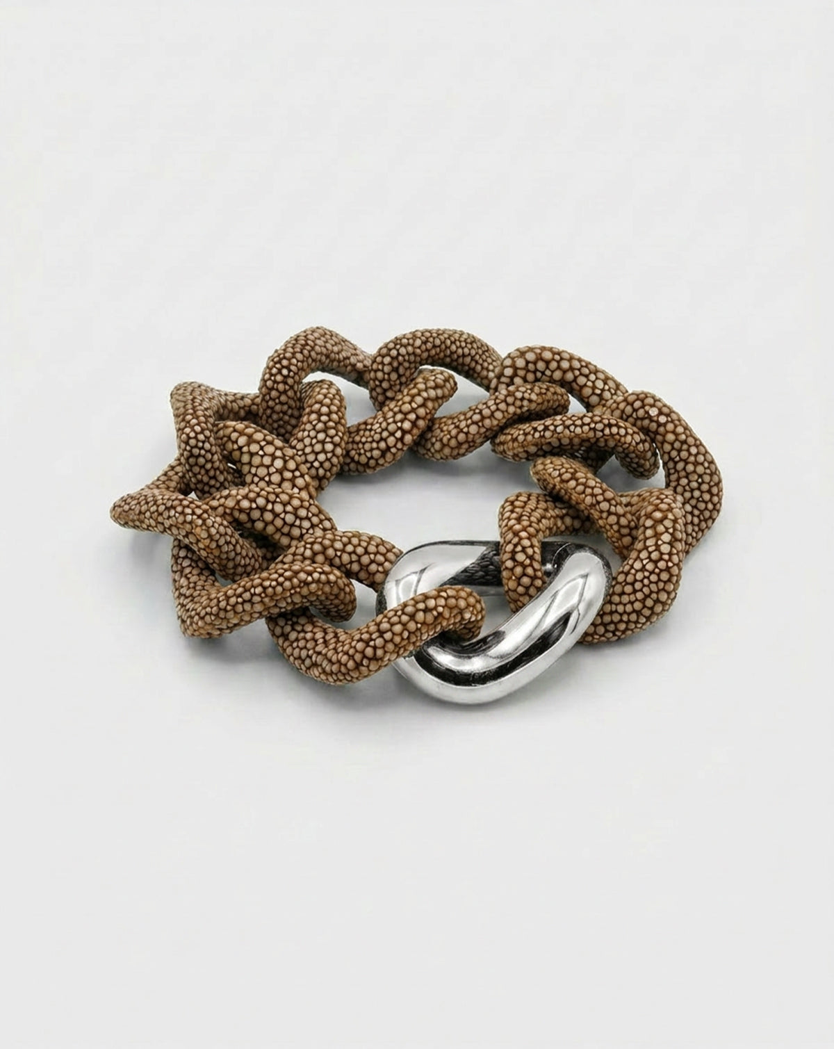Galuchat - Brown - Gold plated