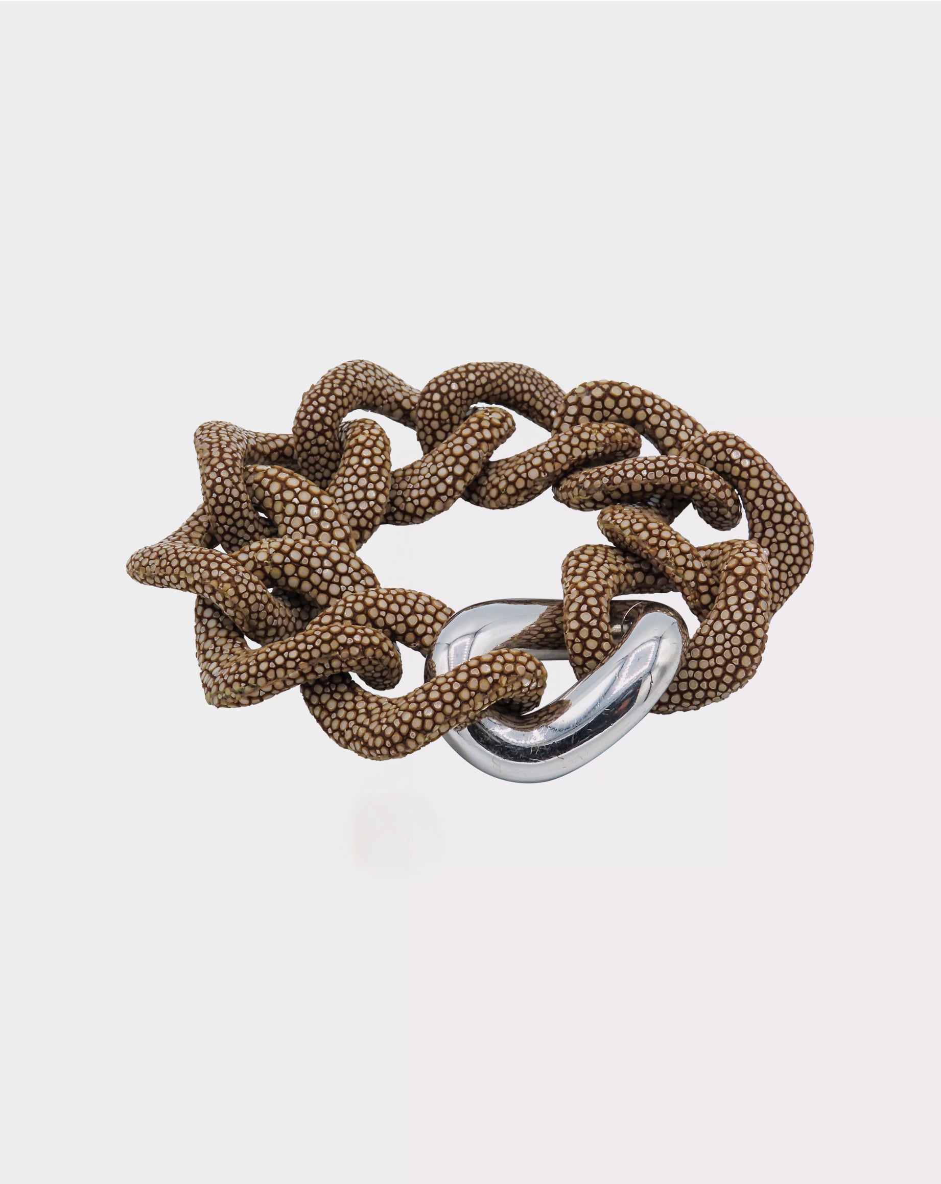 Galuchat - Brown - Gold plated