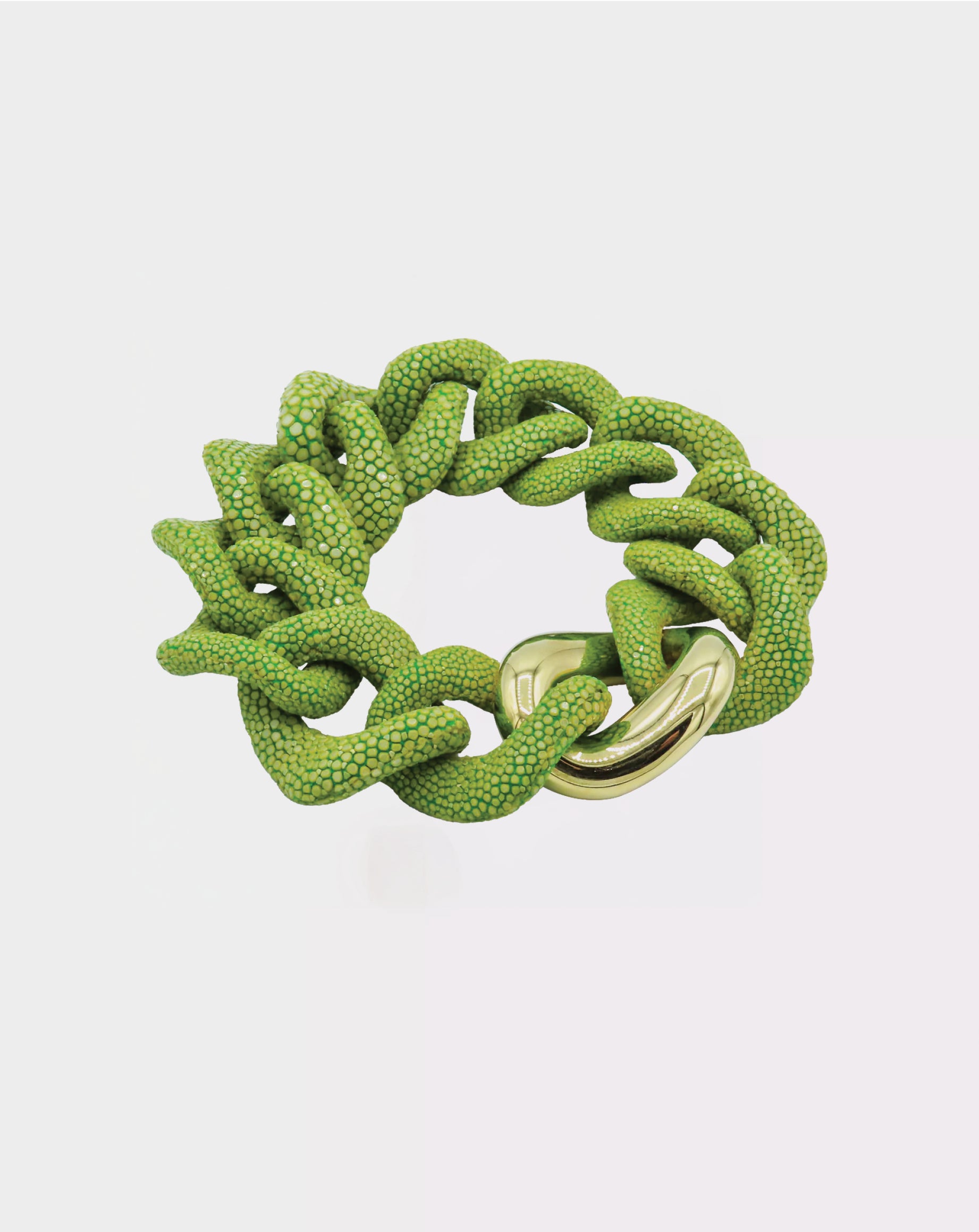 Galuchat - Spring green - Gold plated