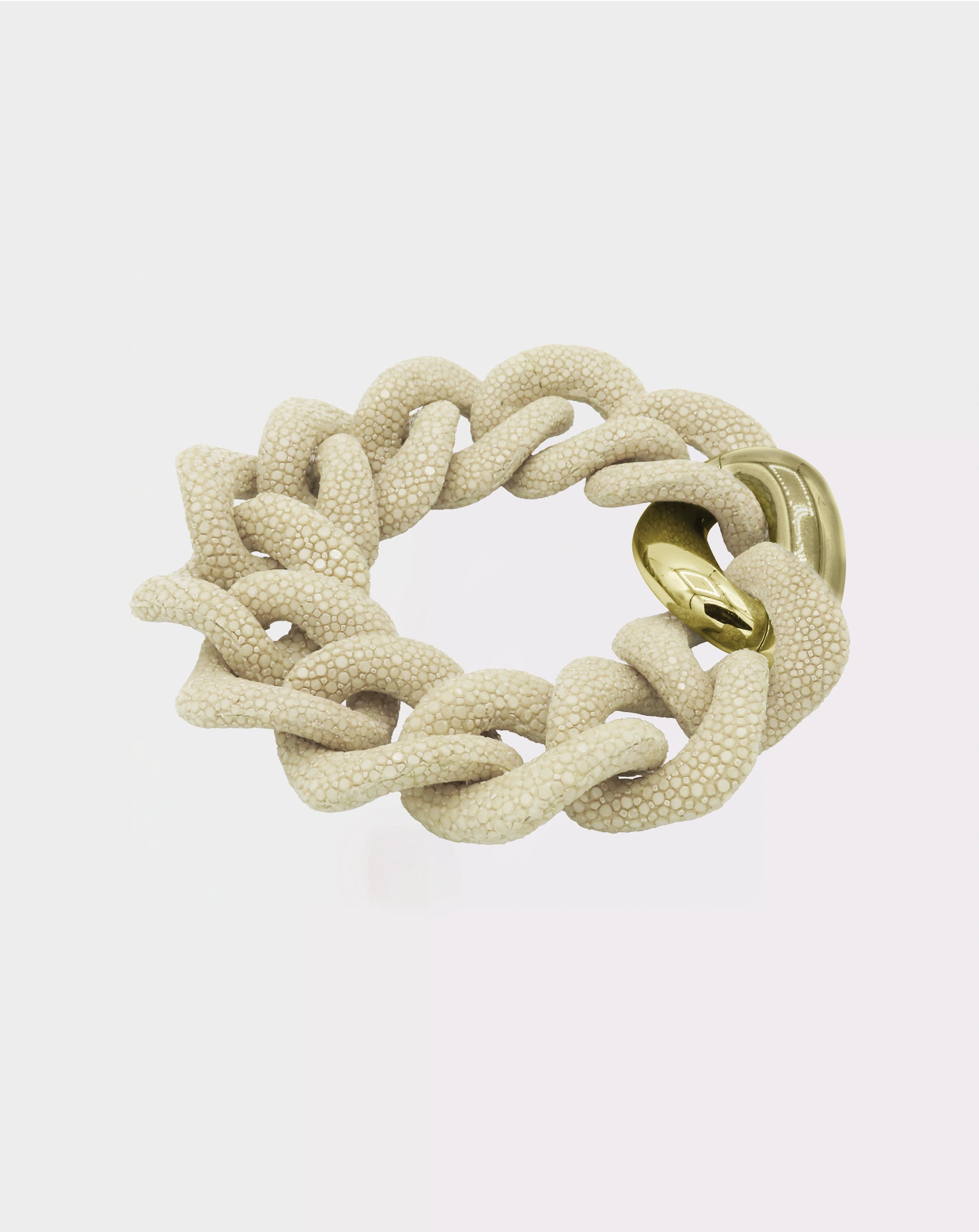 Galuchat - Ivory - Gold plated