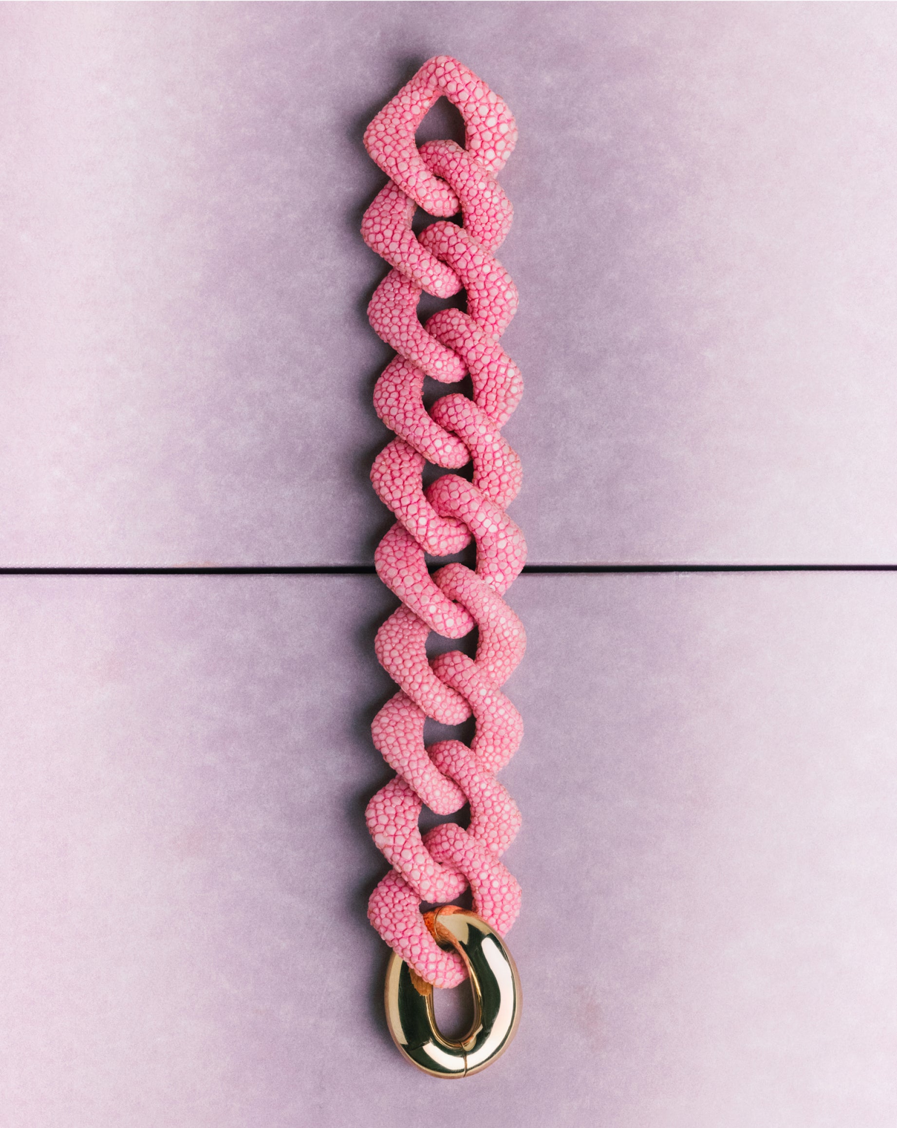 Galuchat - Baby Pink - Gold plated