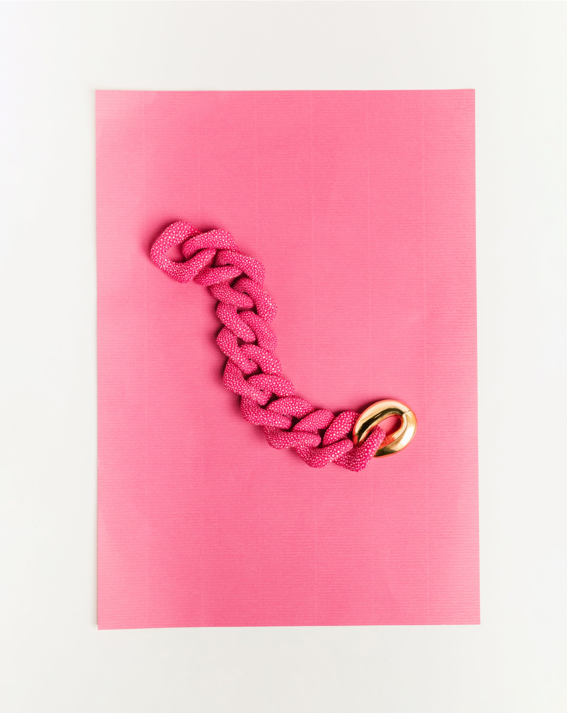 Galuchat - Pink - Gold plated