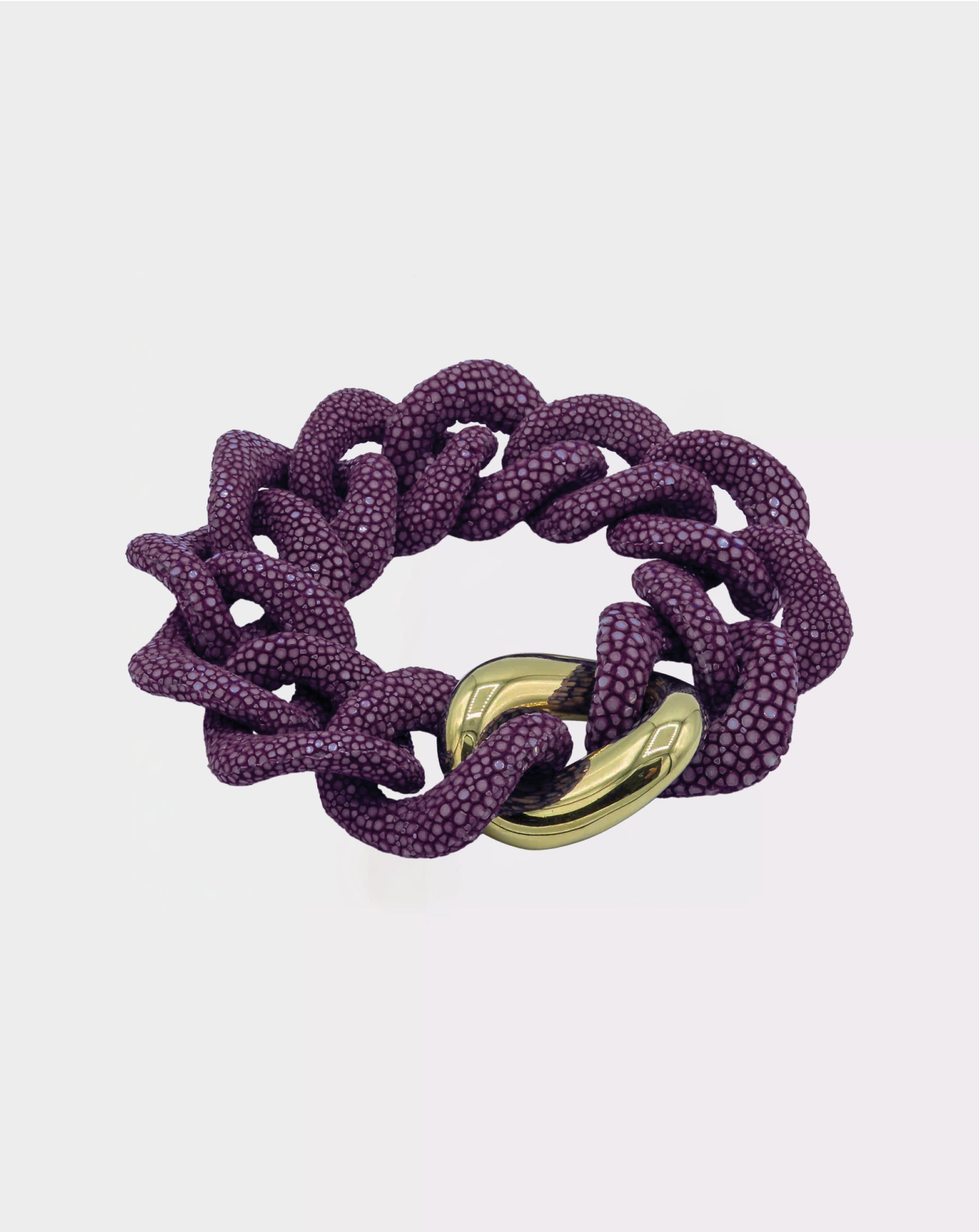 Galuchat - Violet - Gold plated