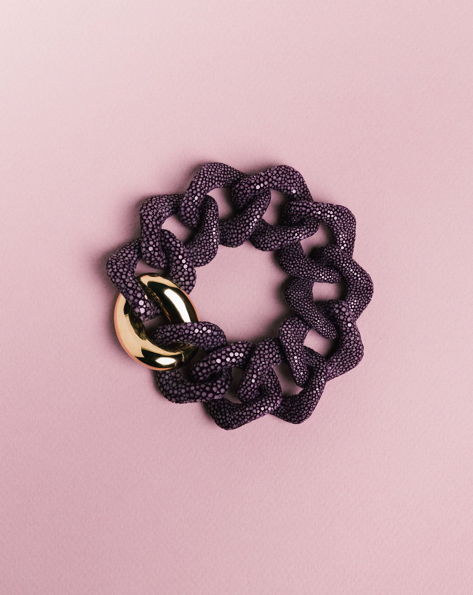 Galuchat - Violet - Gold plated