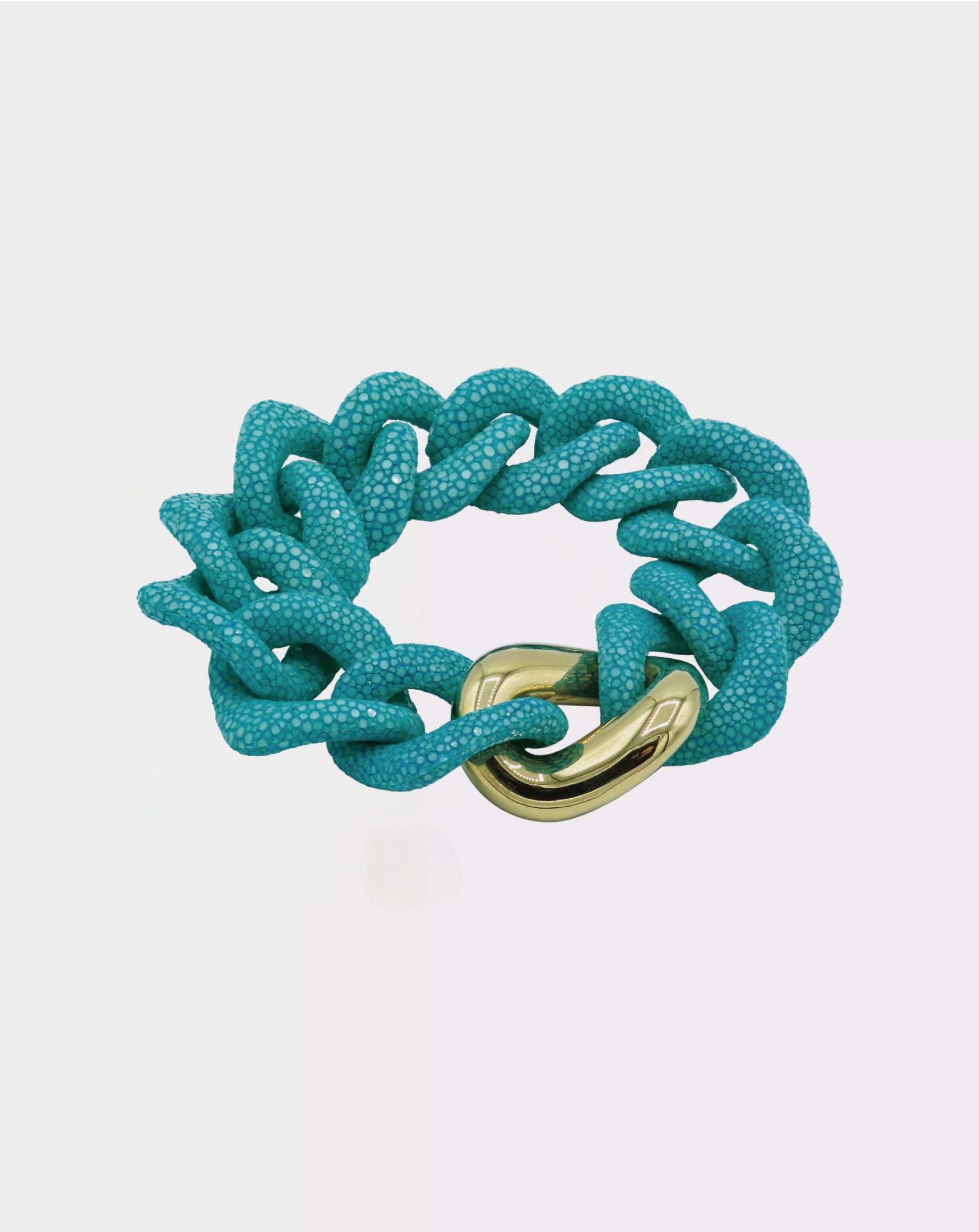 Galuchat - Turquoise - Gold plated
