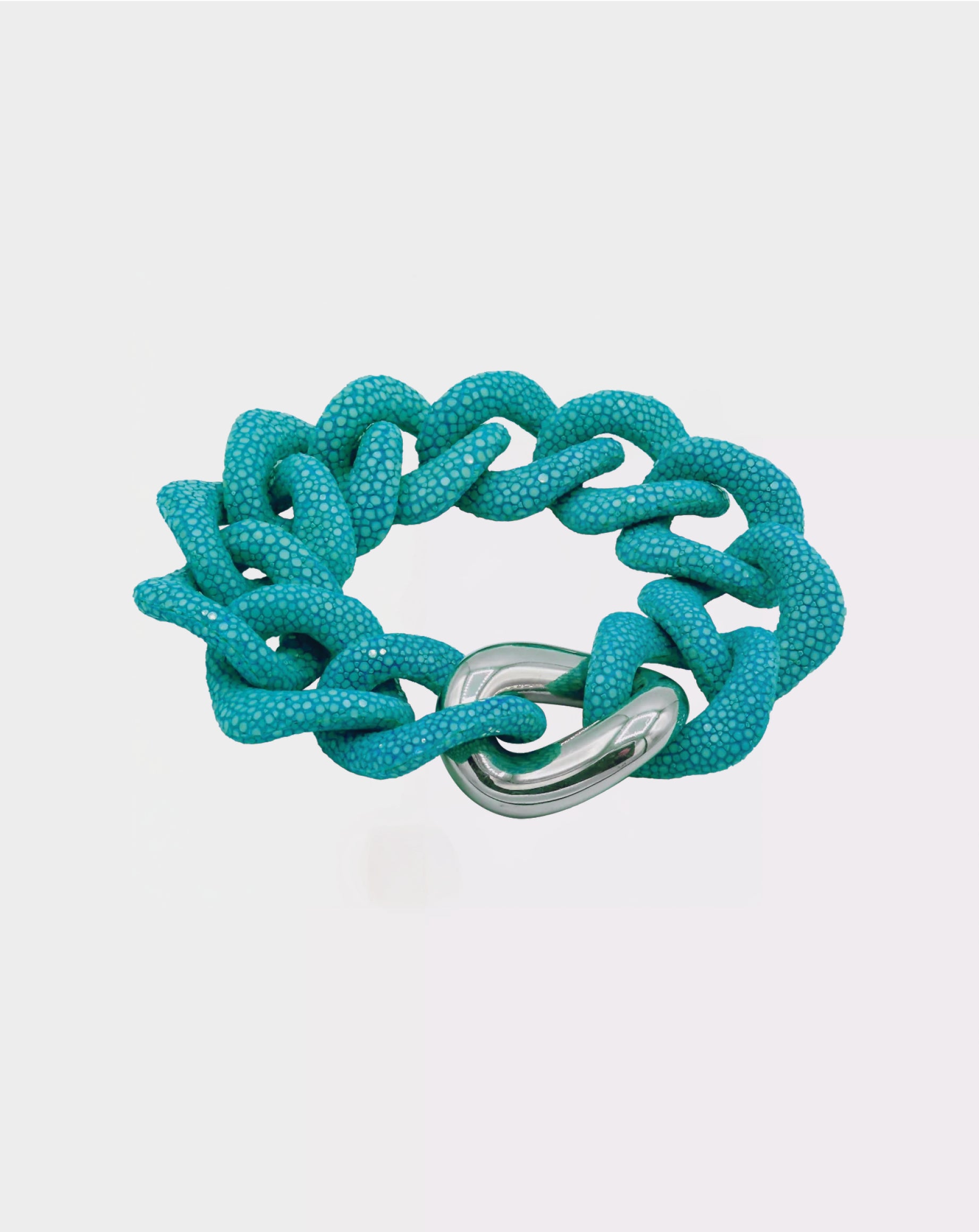 Galuchat - Turquoise - Gold plated