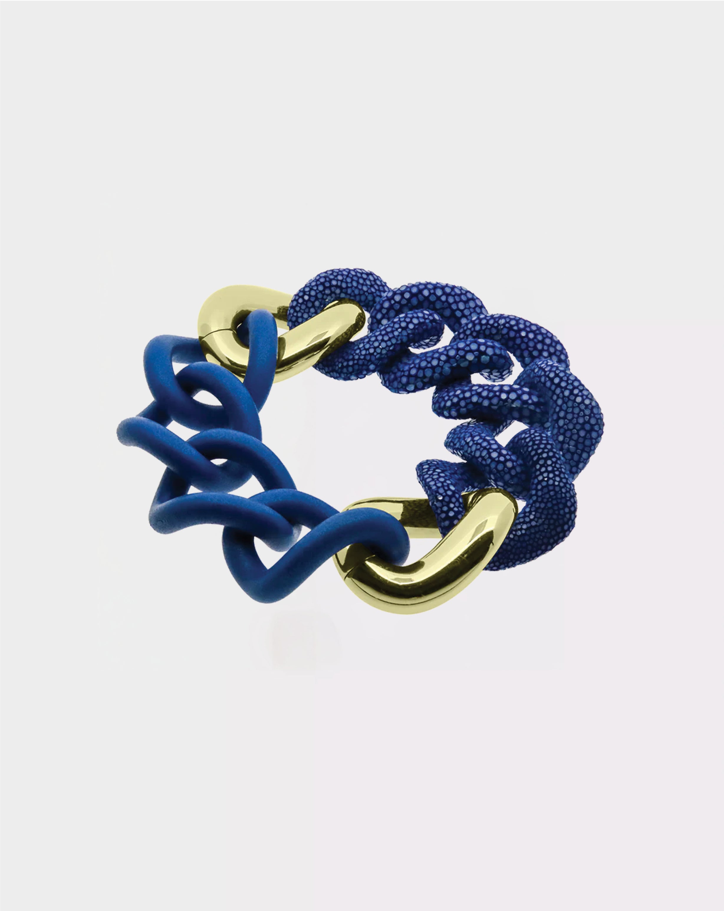 Galuchat navy - Luxura navy - Gold plated