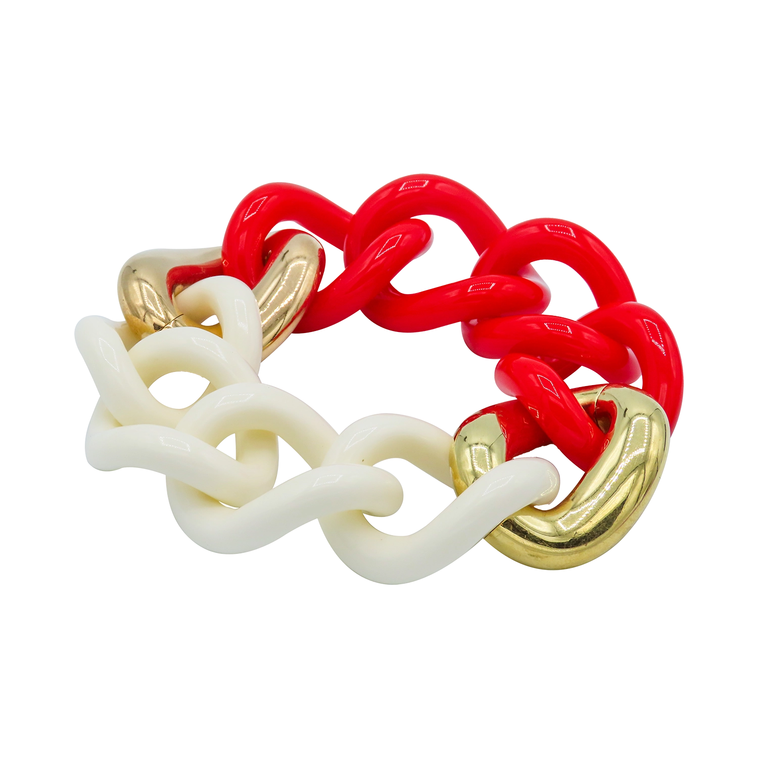 Composite - White/Red - Gold plated