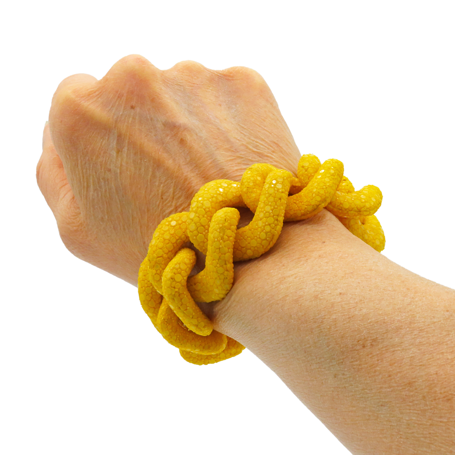 Galuchat - Yellow - Gold plated