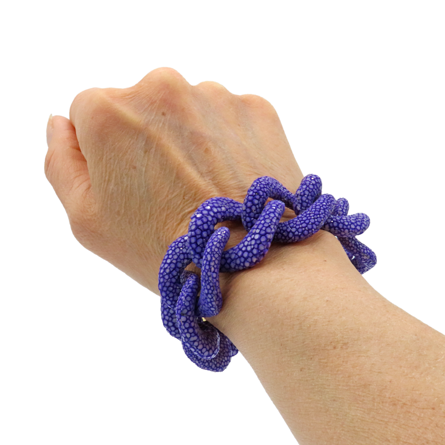 Galuchat - Violet - Gold plated