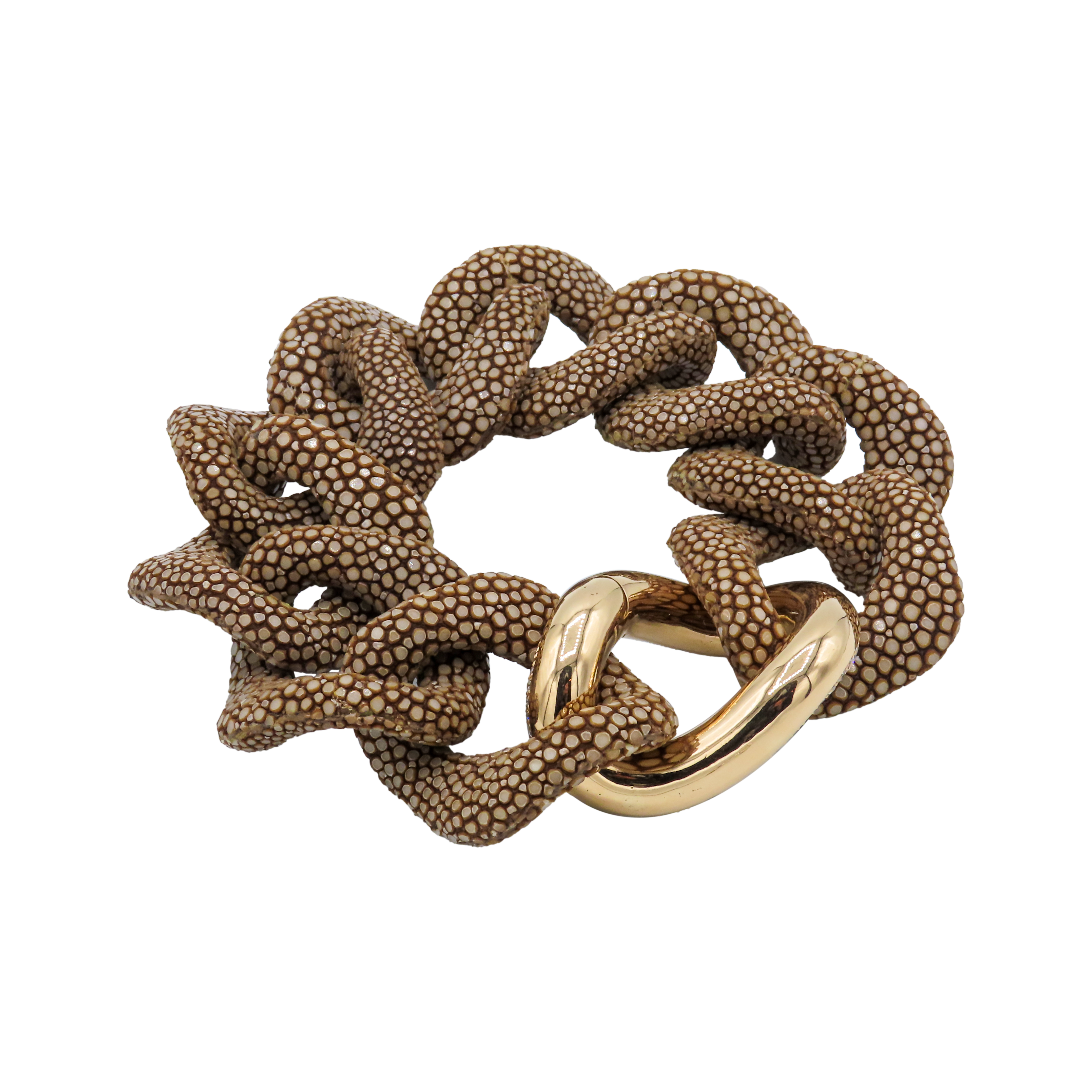 Galuchat - Brown - 18k Gold