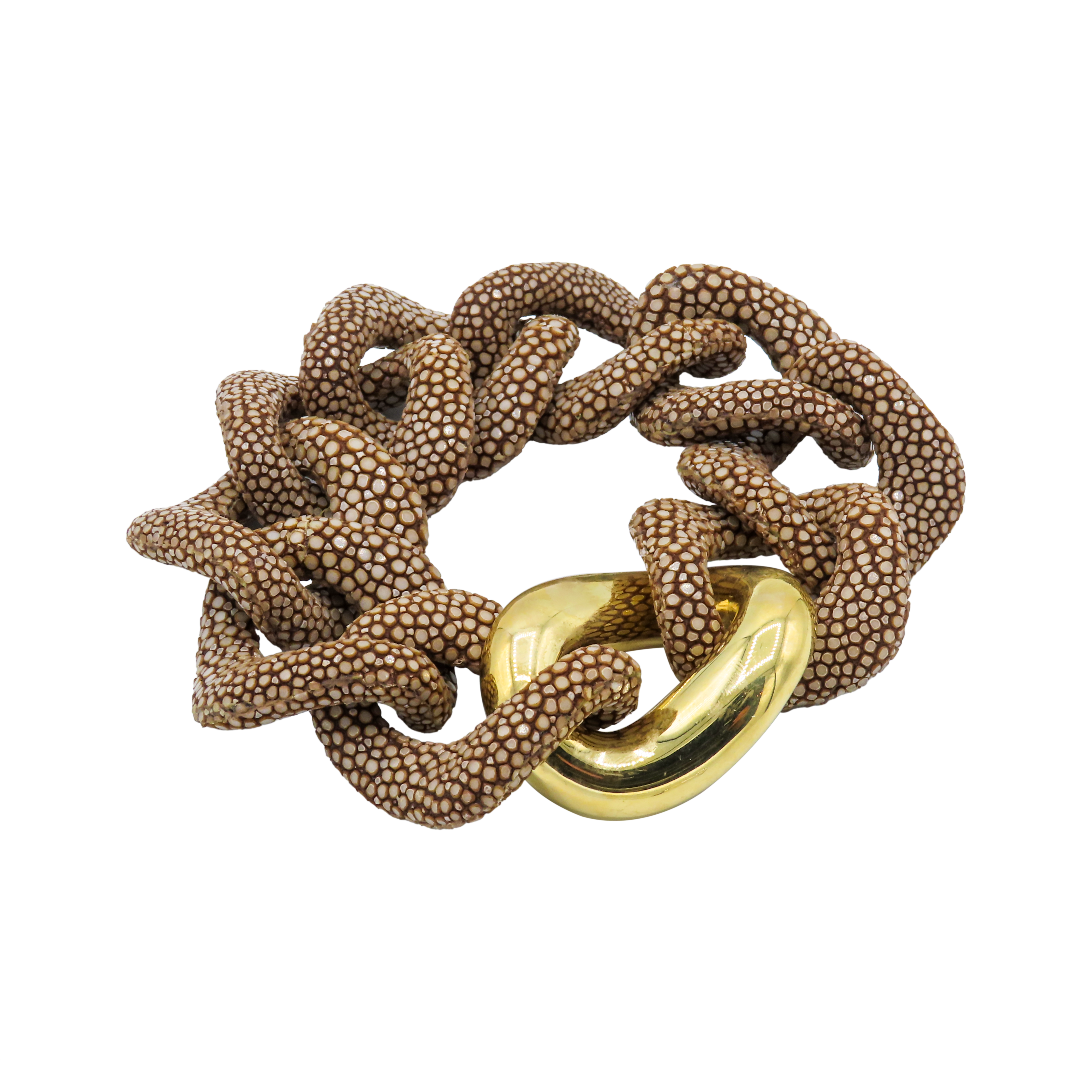 Galuchat - Brown - 18k Gold
