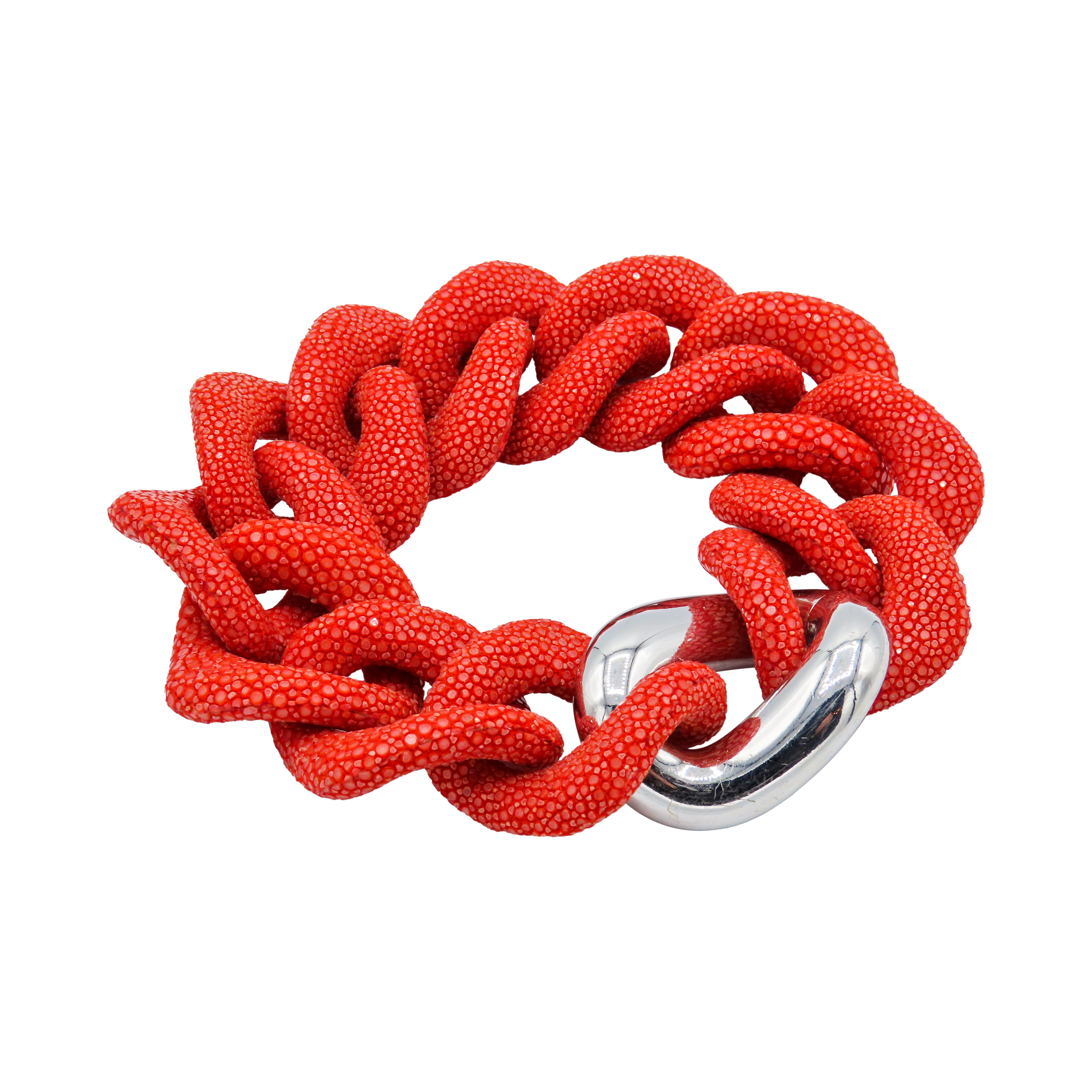 Galuchat - Chilli red - 18k gold
