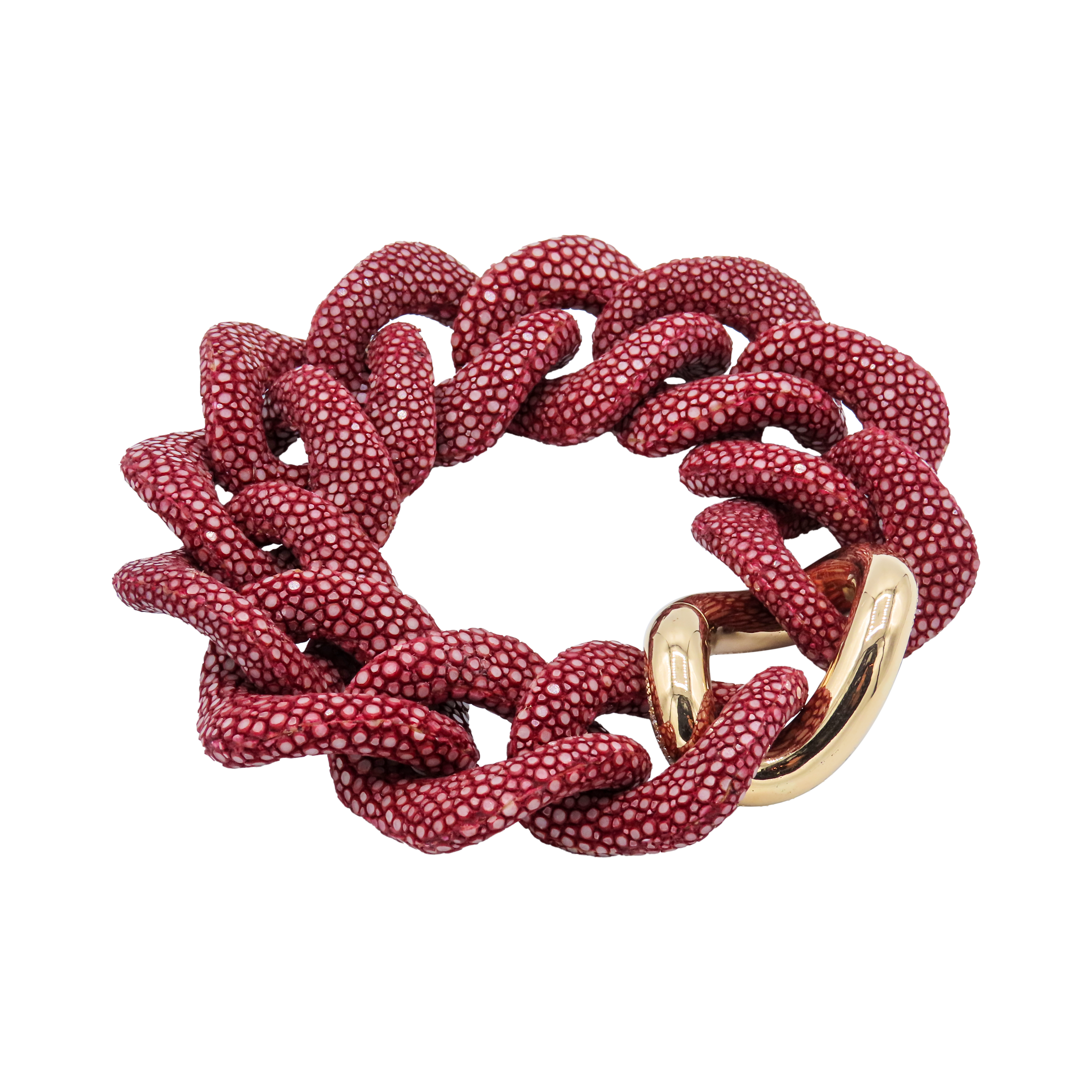 Galuchat - Garnet - 18k Gold
