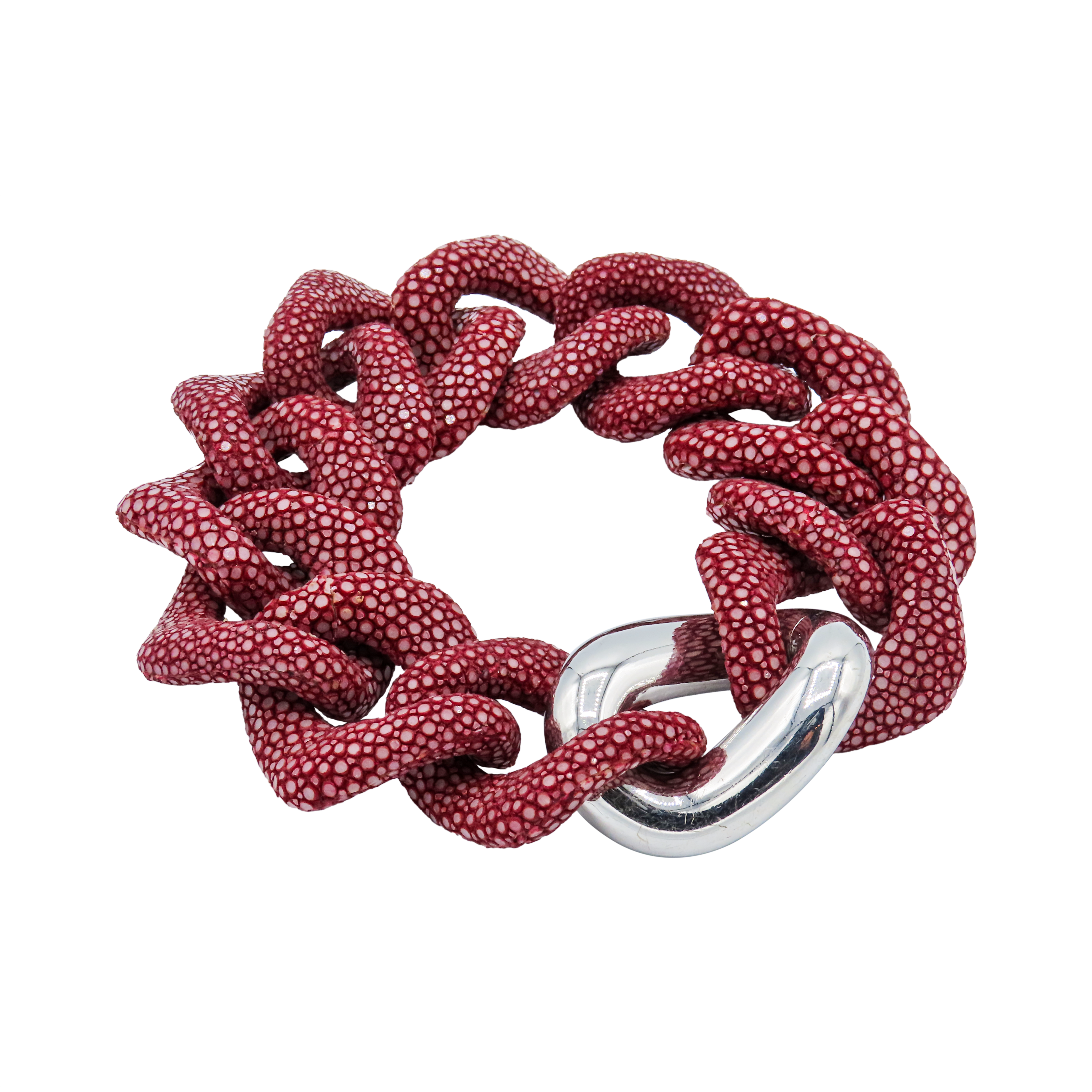Galuchat - Garnet - 18k Gold