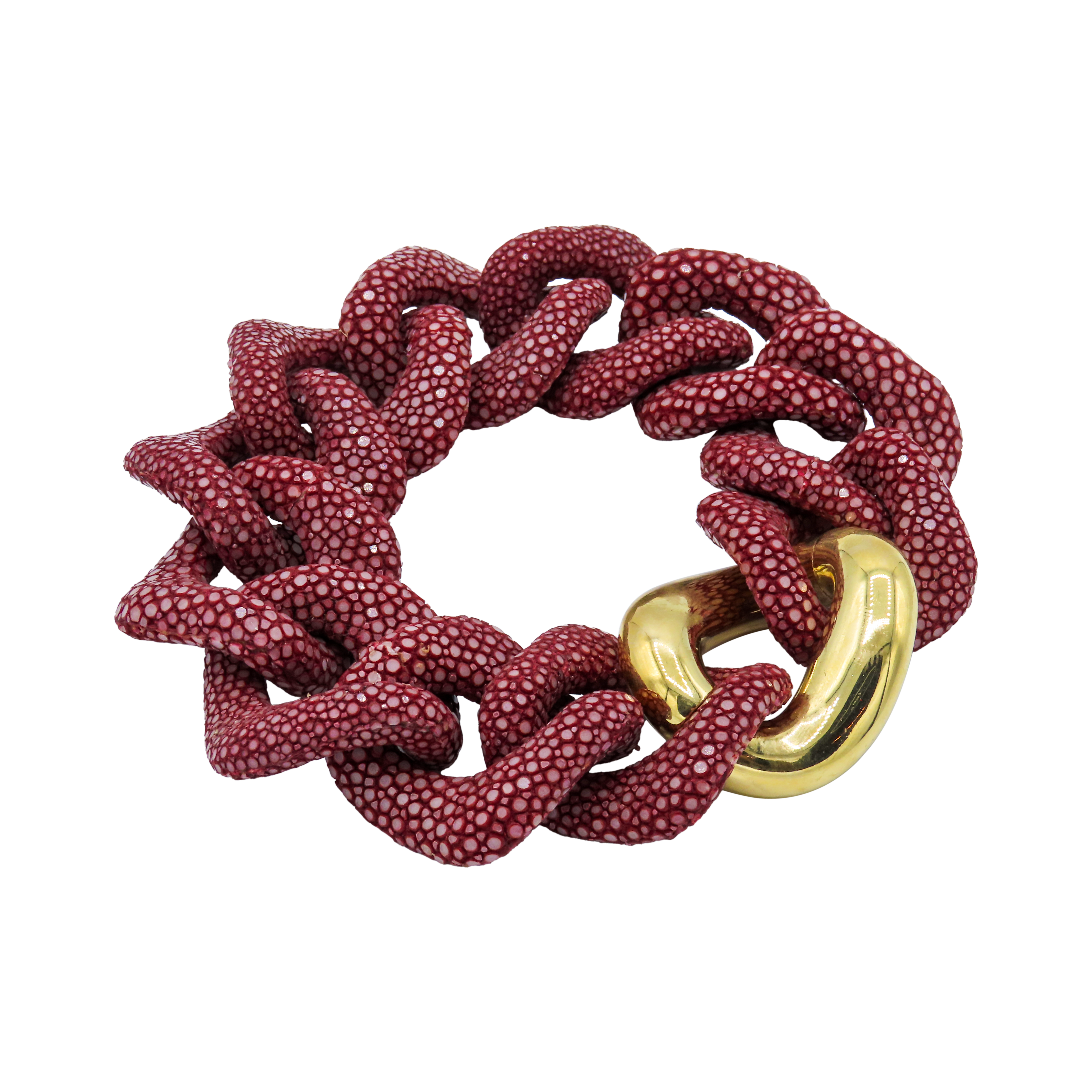 Galuchat - Garnet - 18k Gold