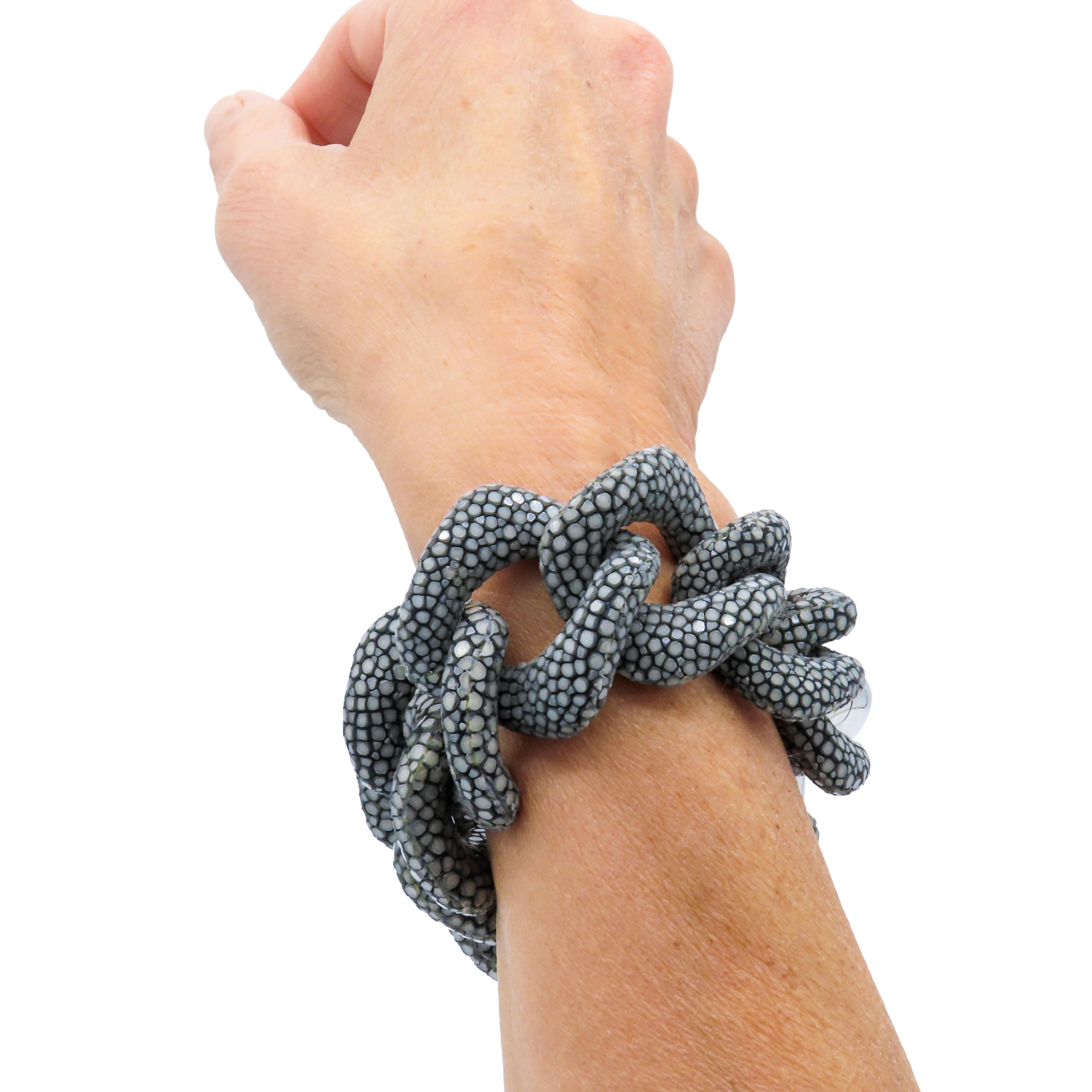 Galuchat - Grey - 18k Gold