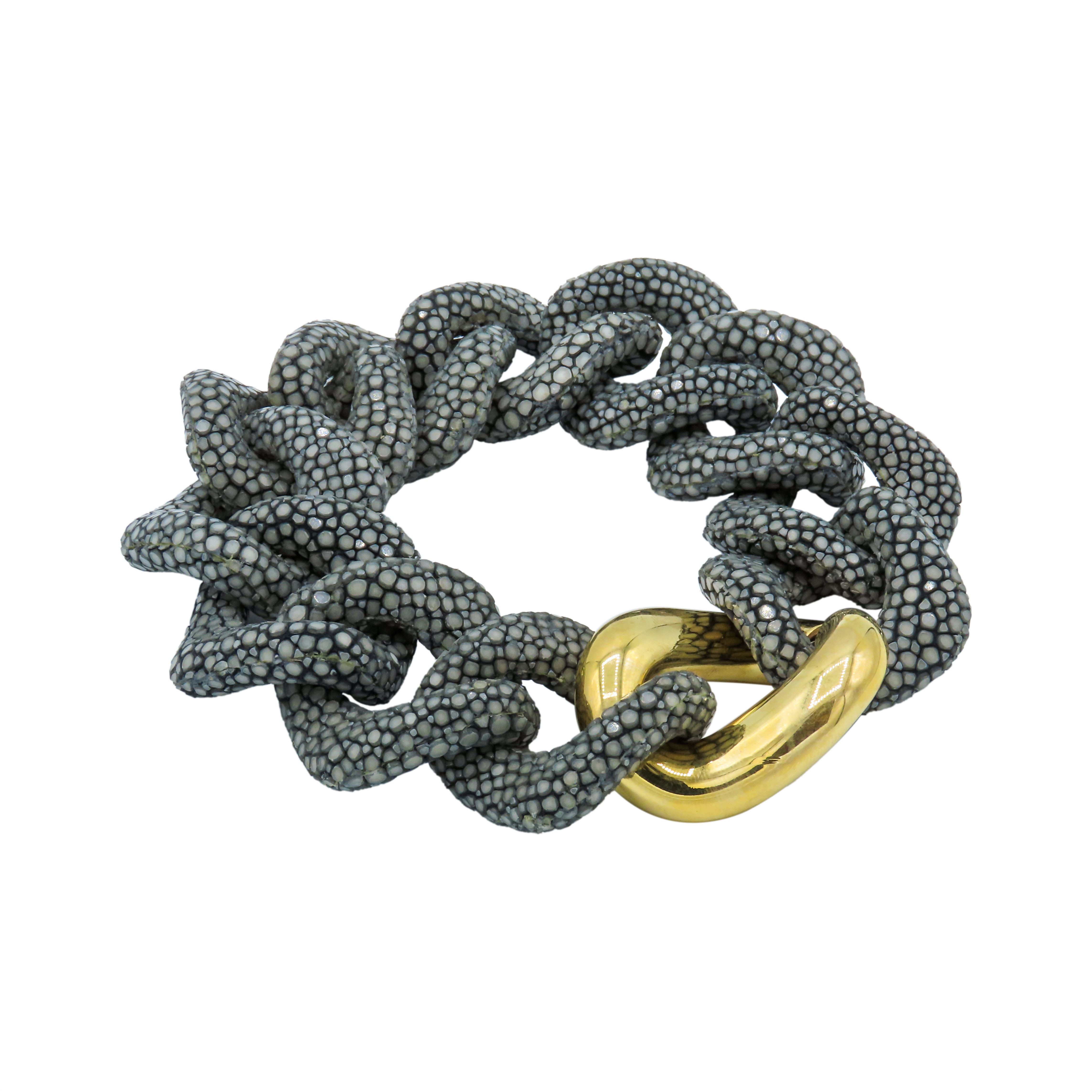 Galuchat - Grey - 18k Gold
