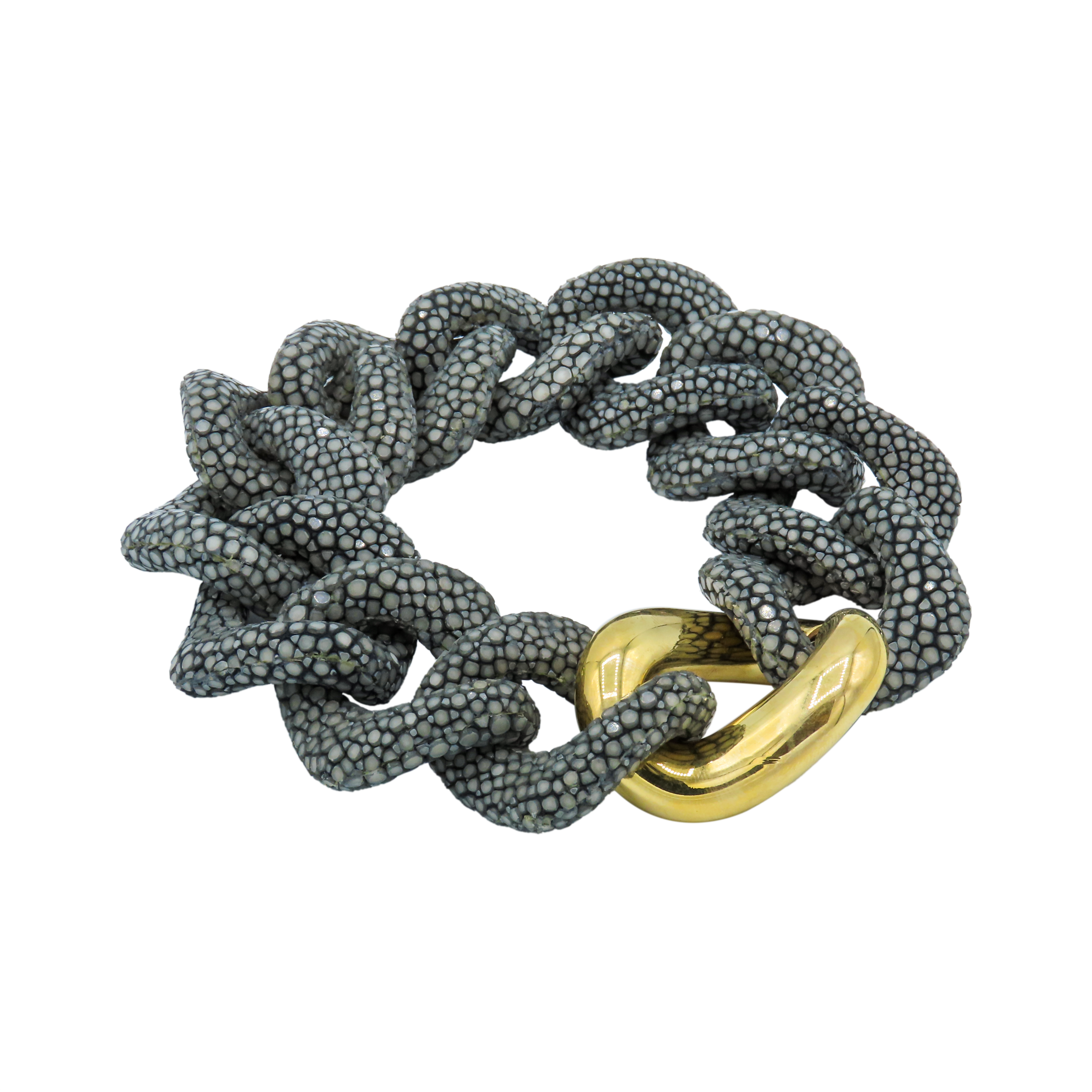 Galuchat - Grey - Gold plated
