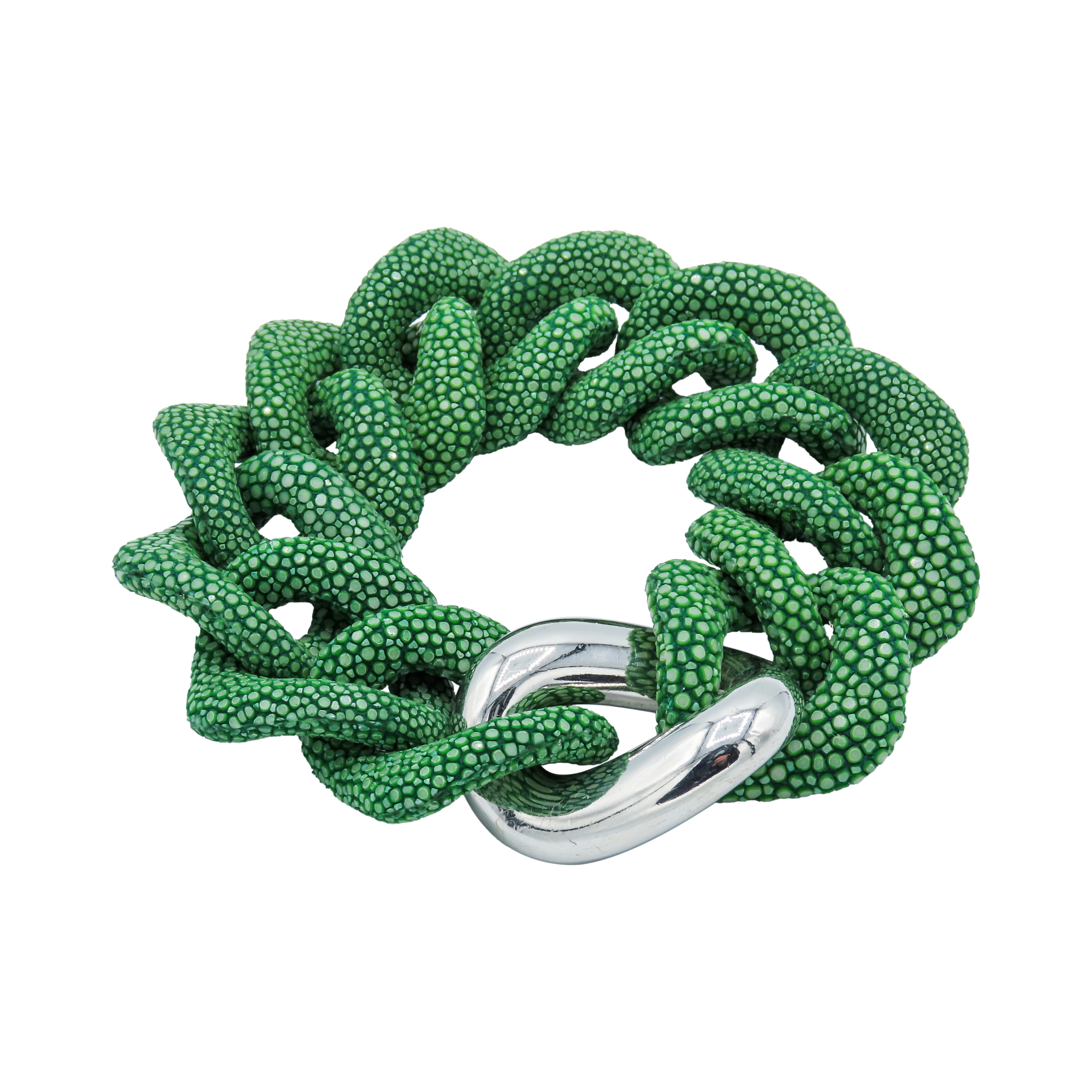 Galuchat - Jade green - 18k Gold