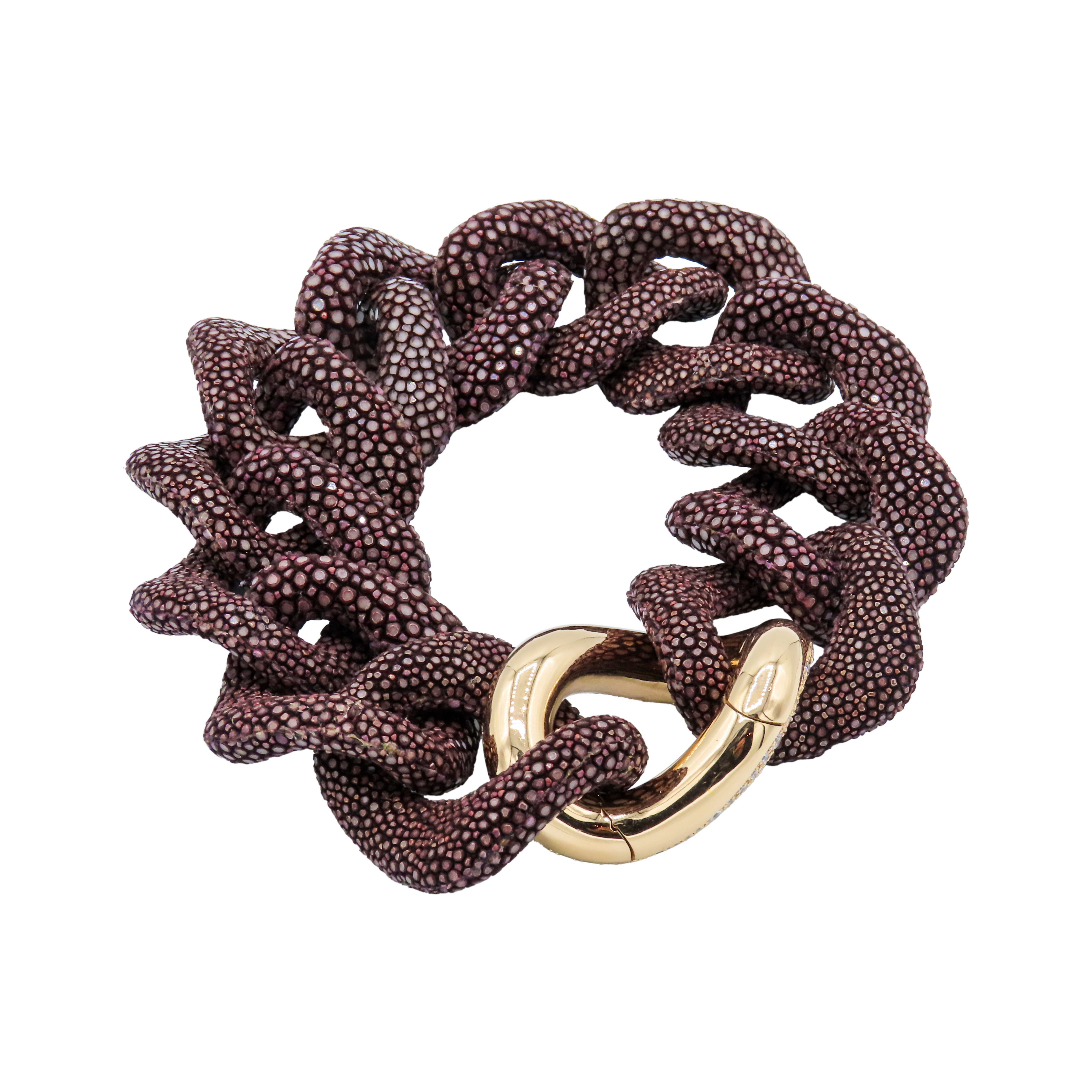 Galuchat - Plum - 18k Gold