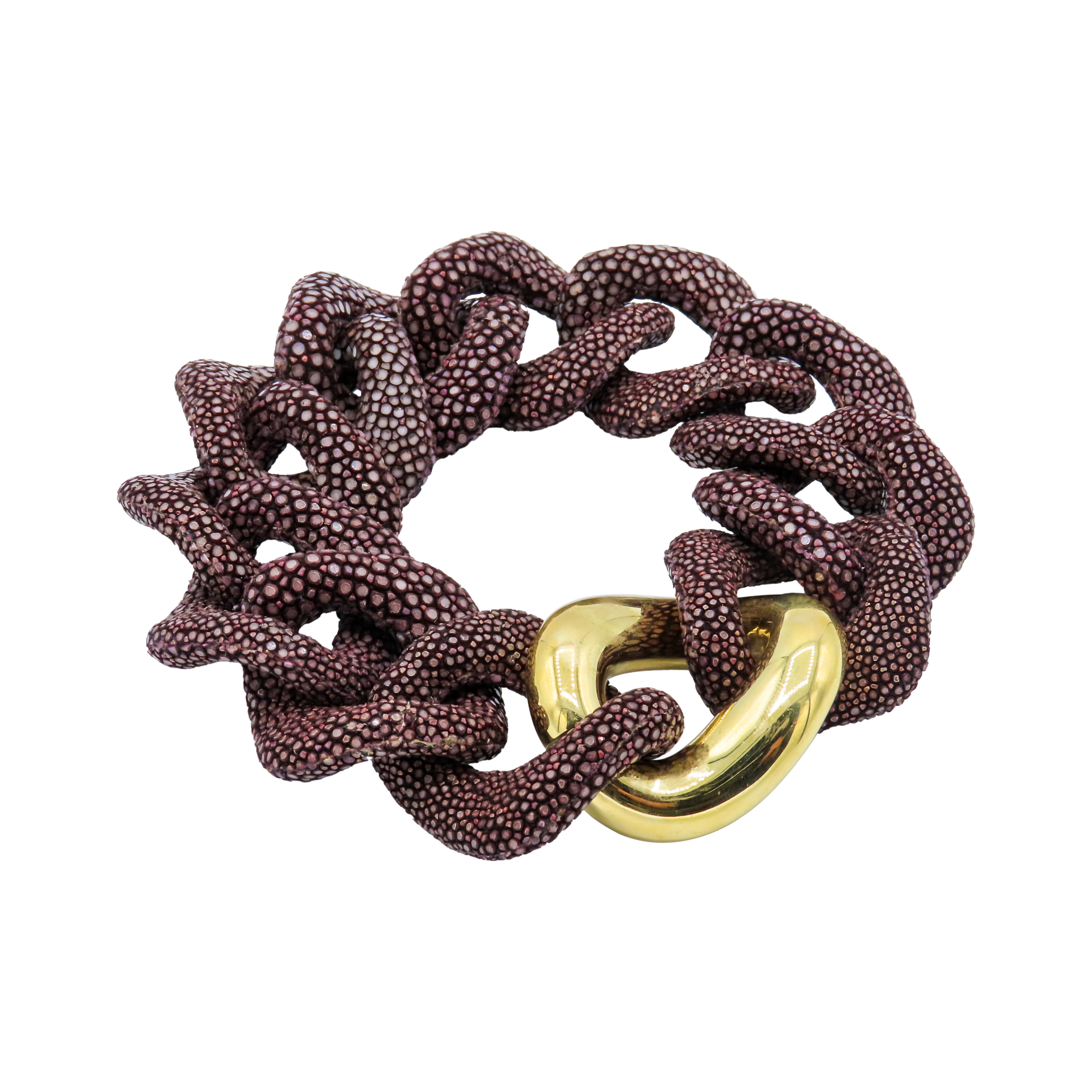 Galuchat - Plum - 18k Gold