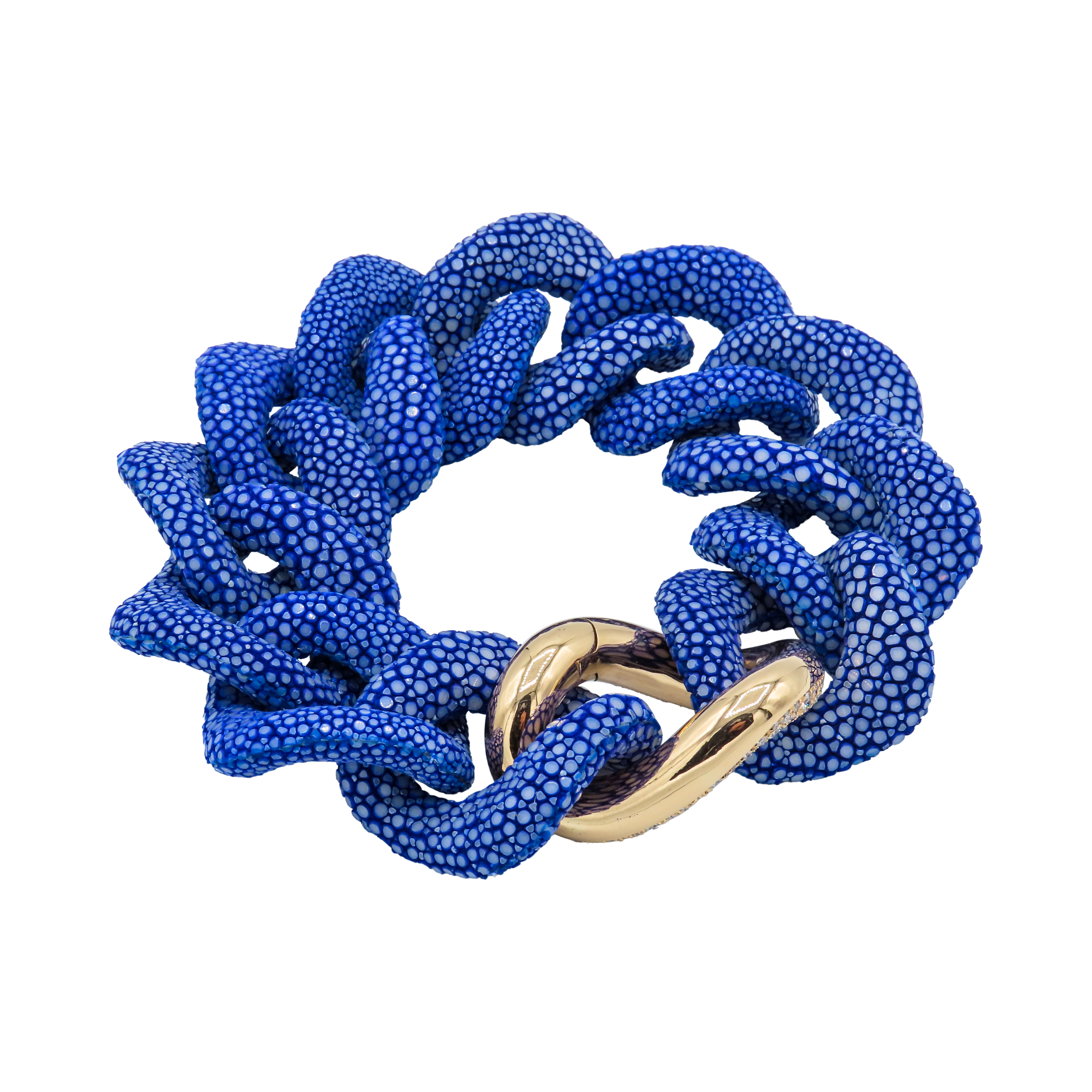 Galuchat - Royal blue - 18k Gold
