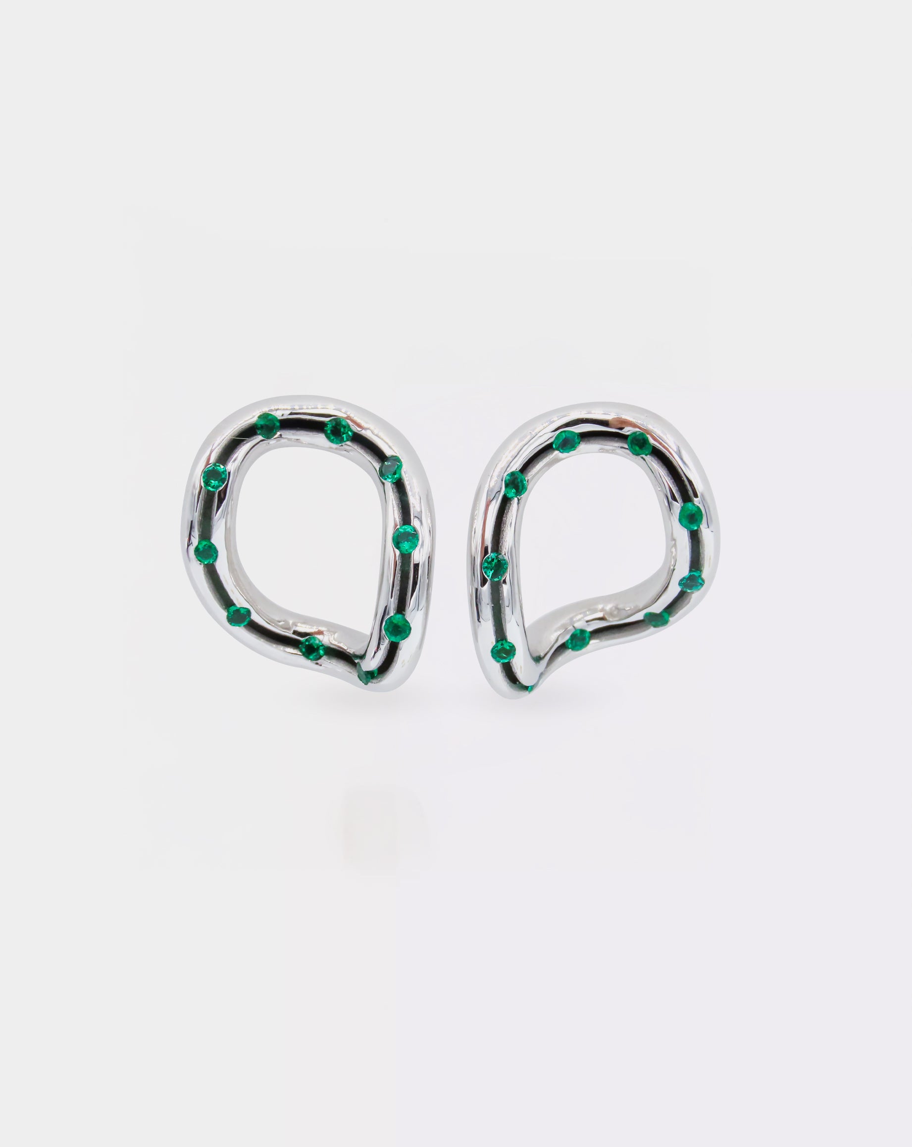 18K Gold Earrings with 0,28ct Colombian emeralds - Infinite