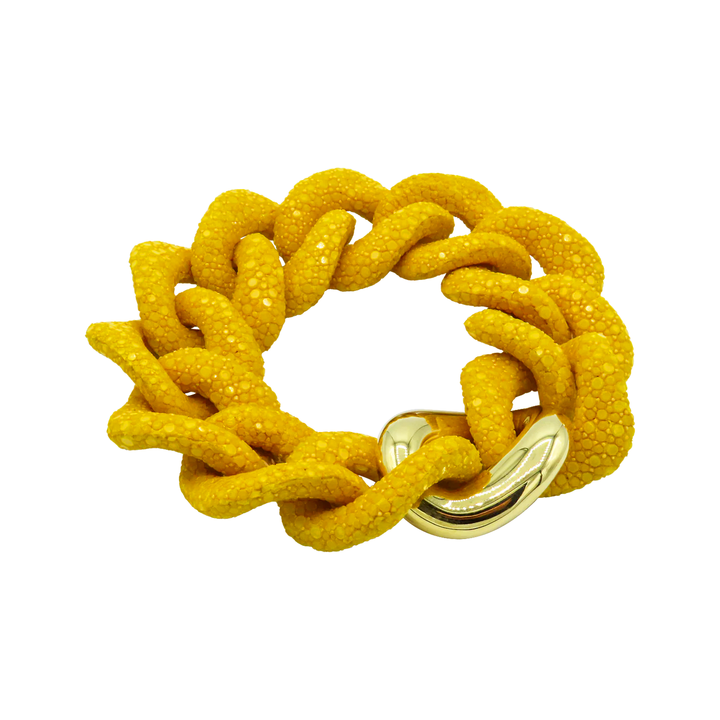 Galuchat - Yellow - Gold plated