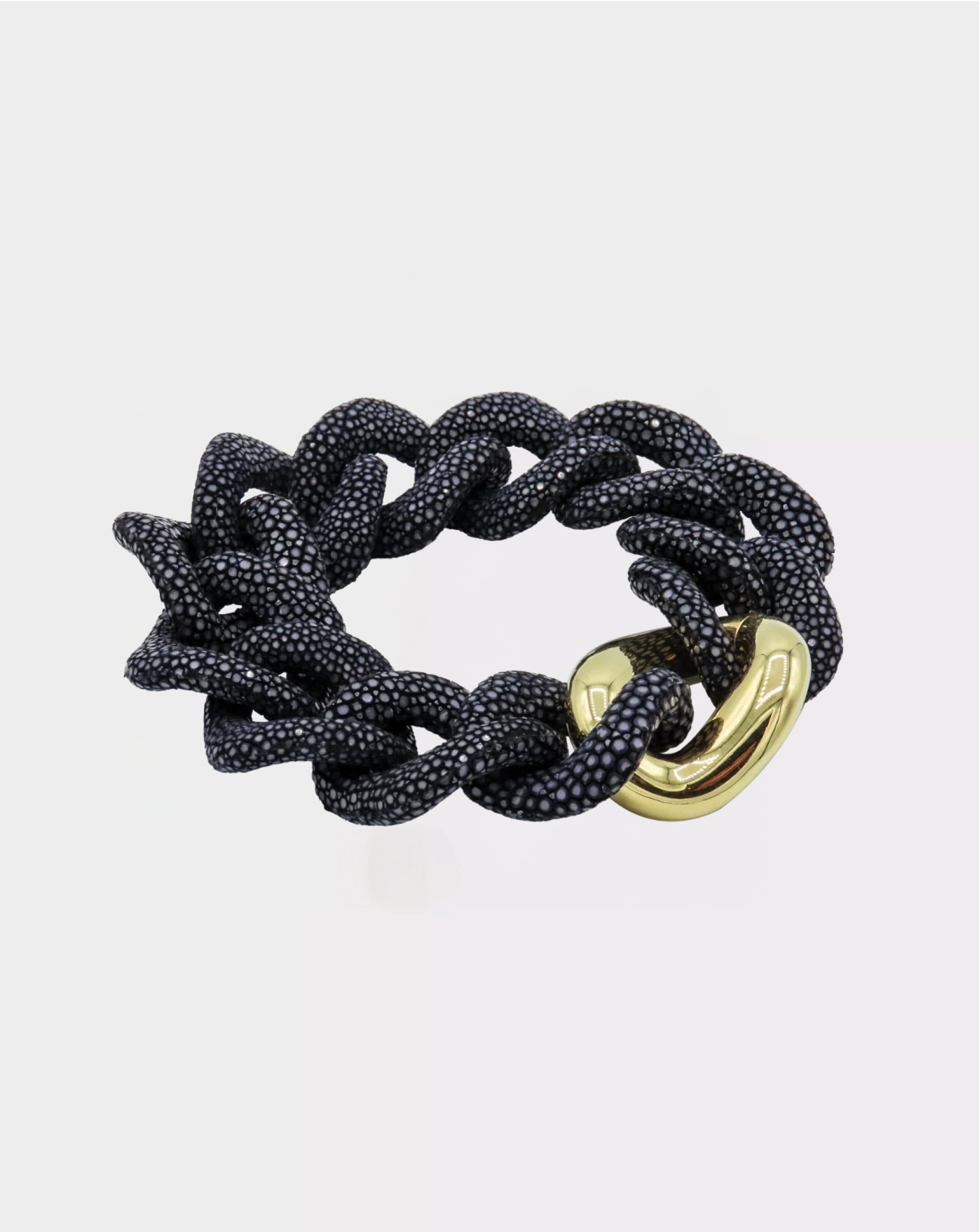 Galuchat - Black - Gold plated