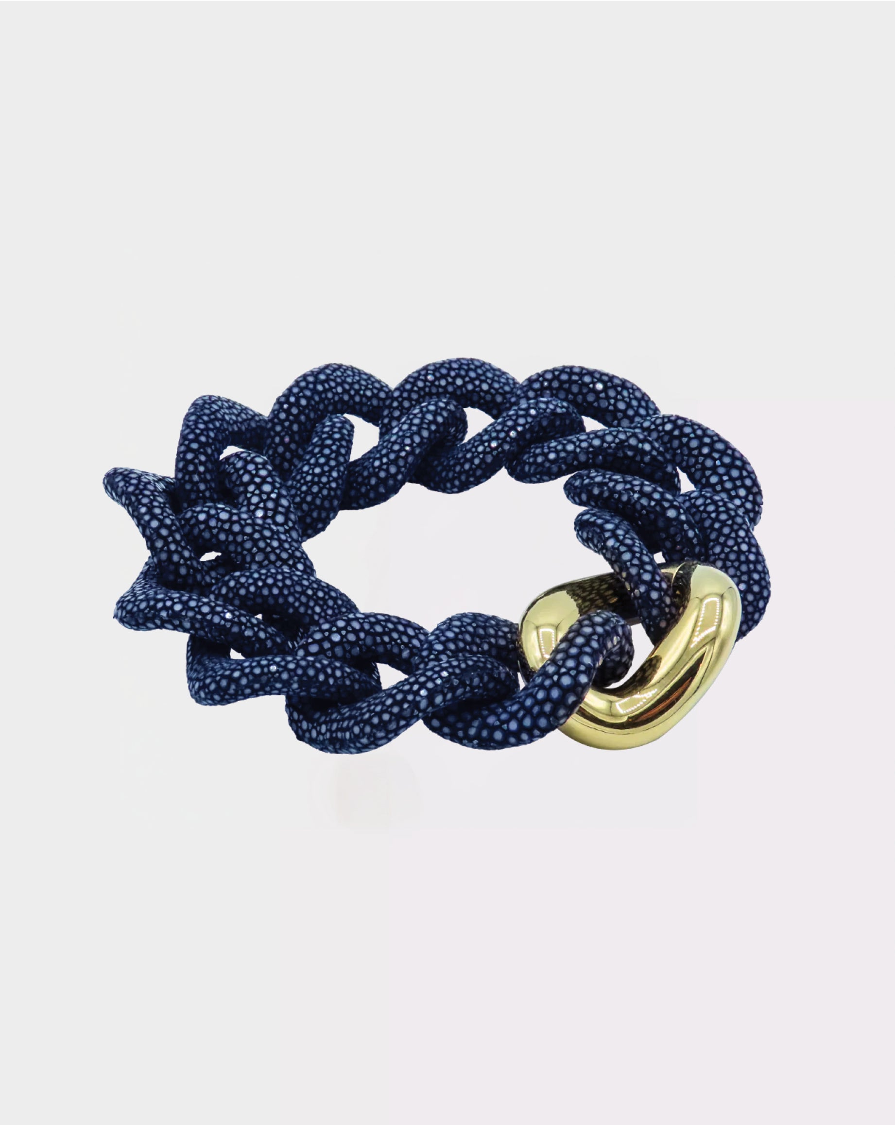 Galuchat - Navy Blue - Gold plated