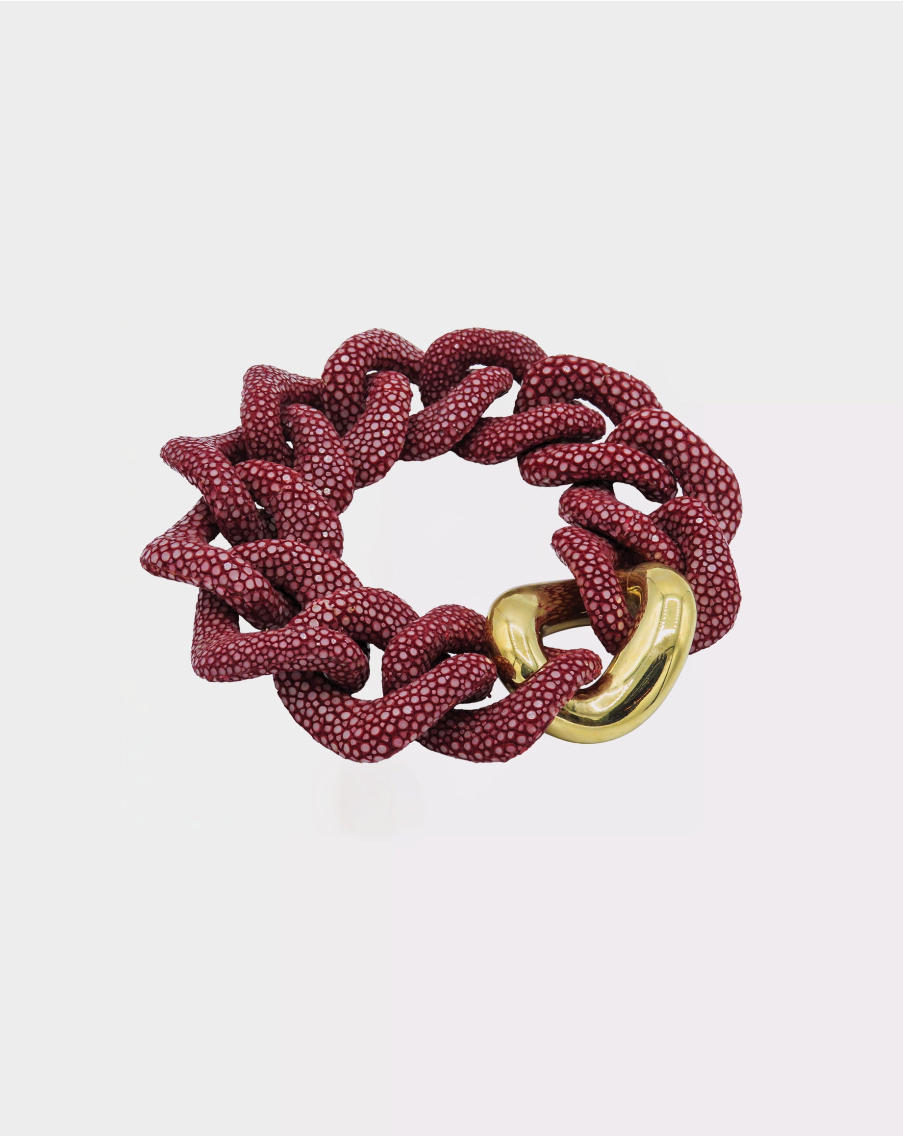 Galuchat - Garnet - Gold plated