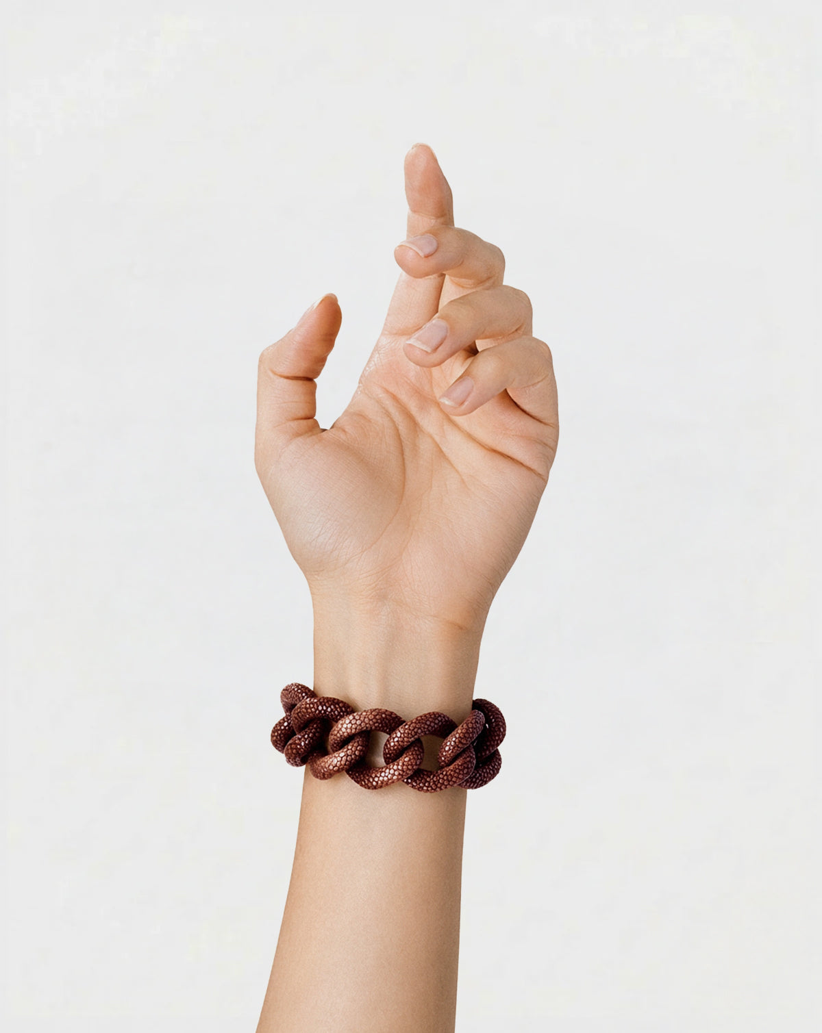 Galuchat - Chocolatebrown - Gold plated