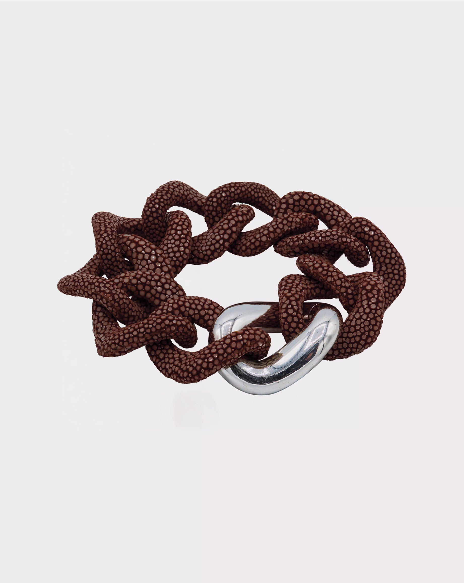 Galuchat - Chocolatebrown - Gold plated