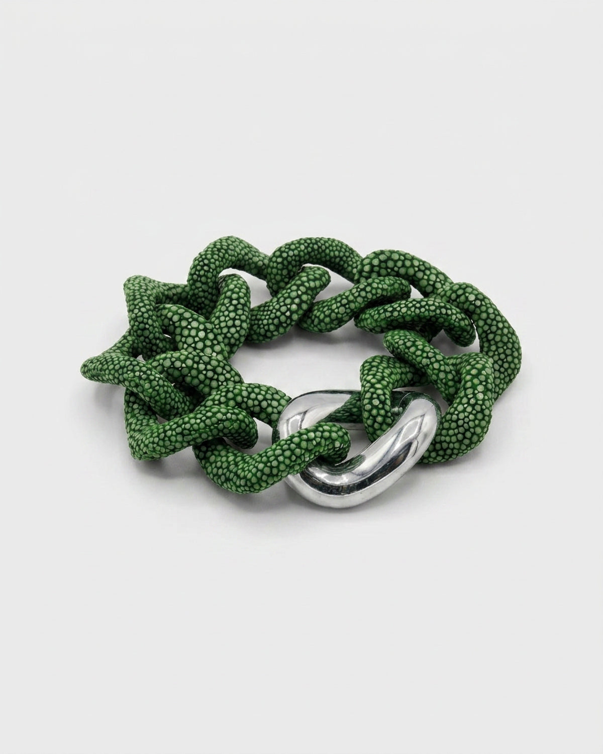 Galuchat - Deep green - Gold plated