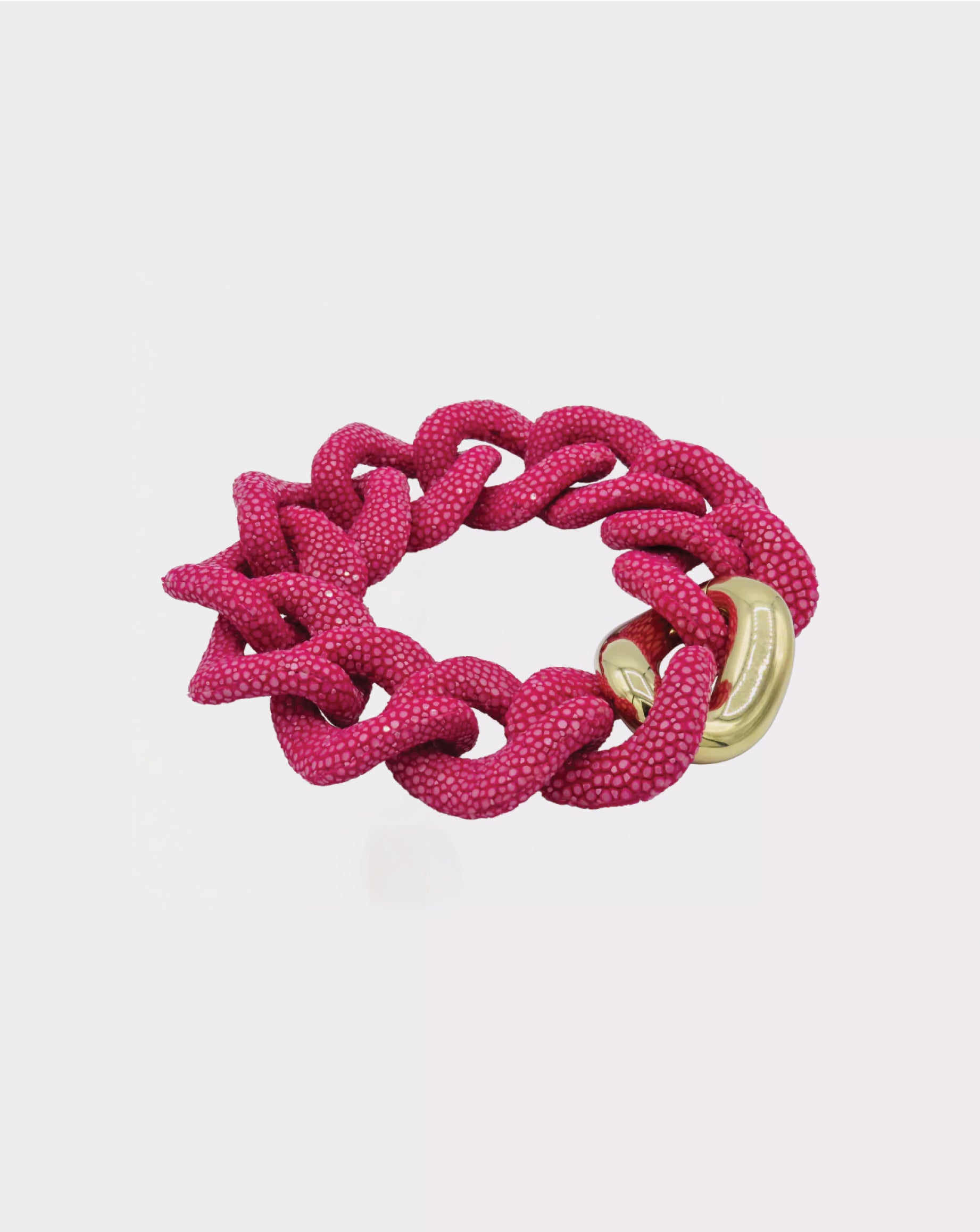 Galuchat - Pink - Gold plated