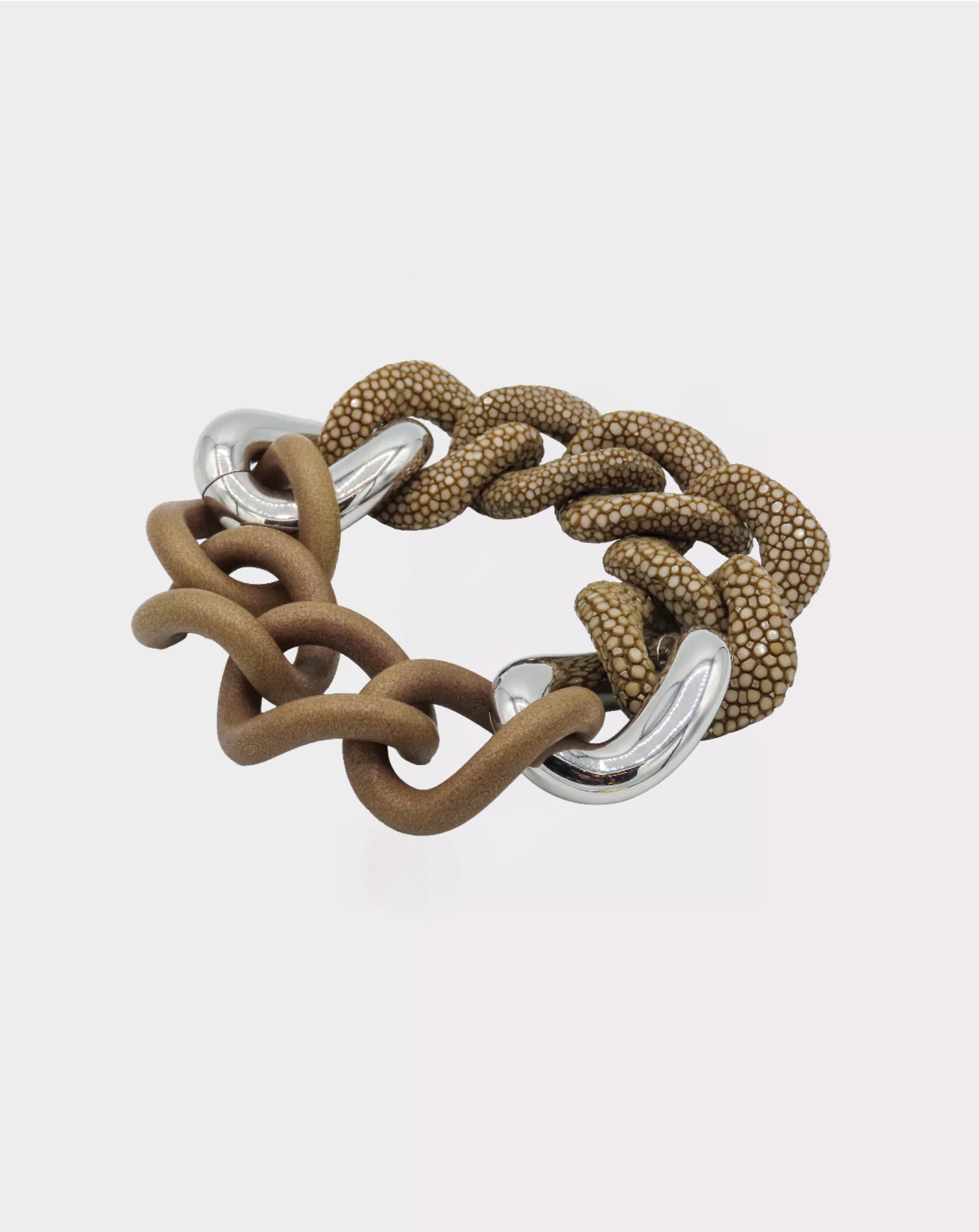 Galuchat brown - Luxura brown - Gold plated