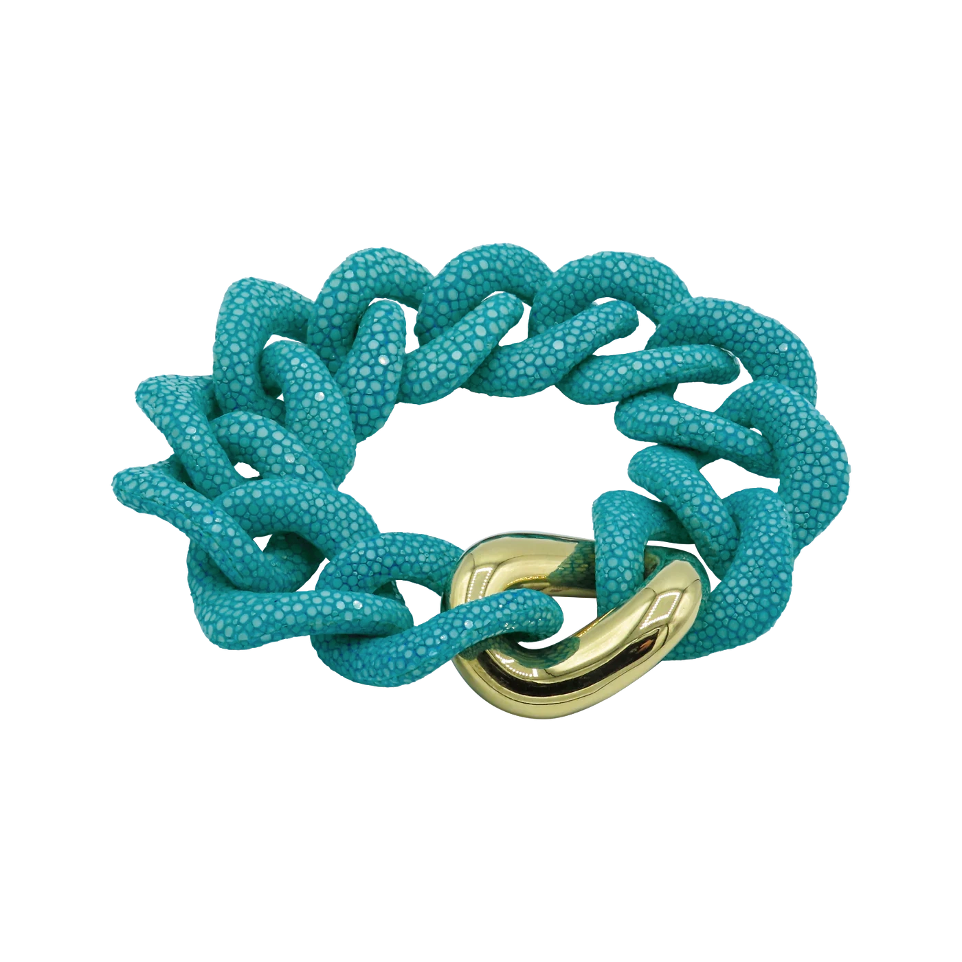 Galuchat - Azur - Gold plated