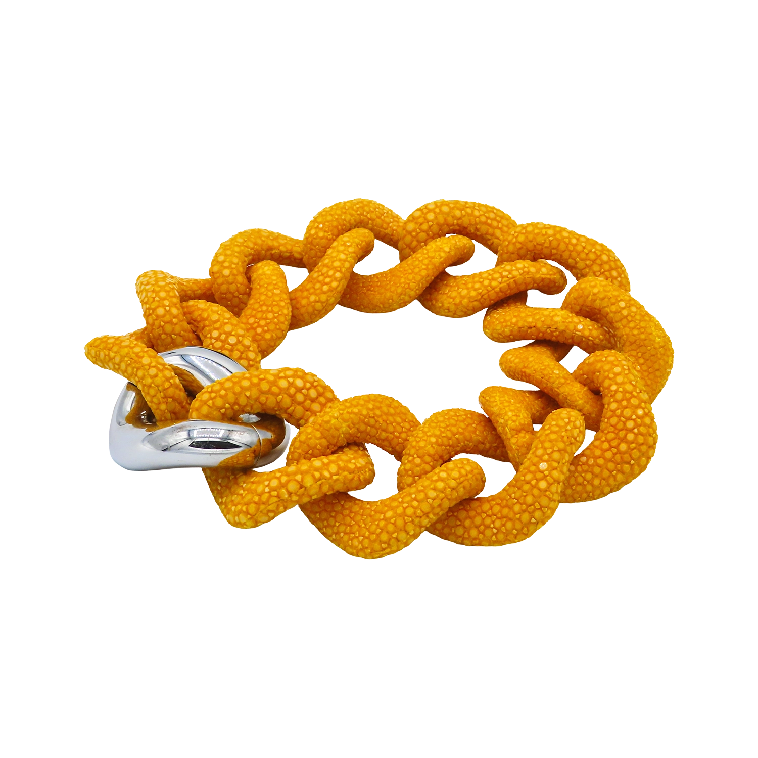 Galuchat - Orange - Gold plated